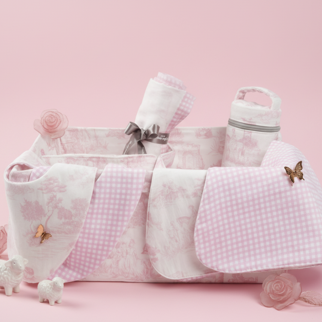 Pink Toile Newborn Essentials Set
