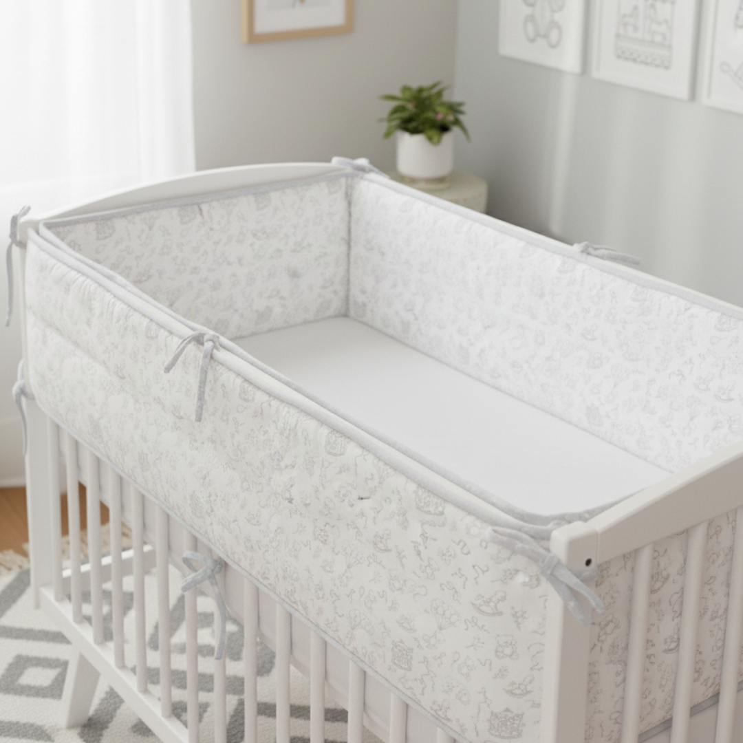 Neutral Heirloom Crib Bumper