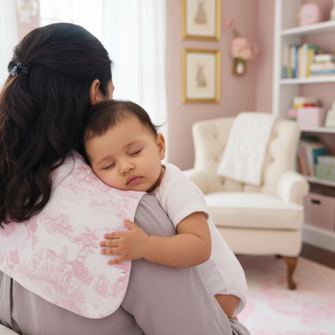 Pink Toile Burp Cloth Set of 3