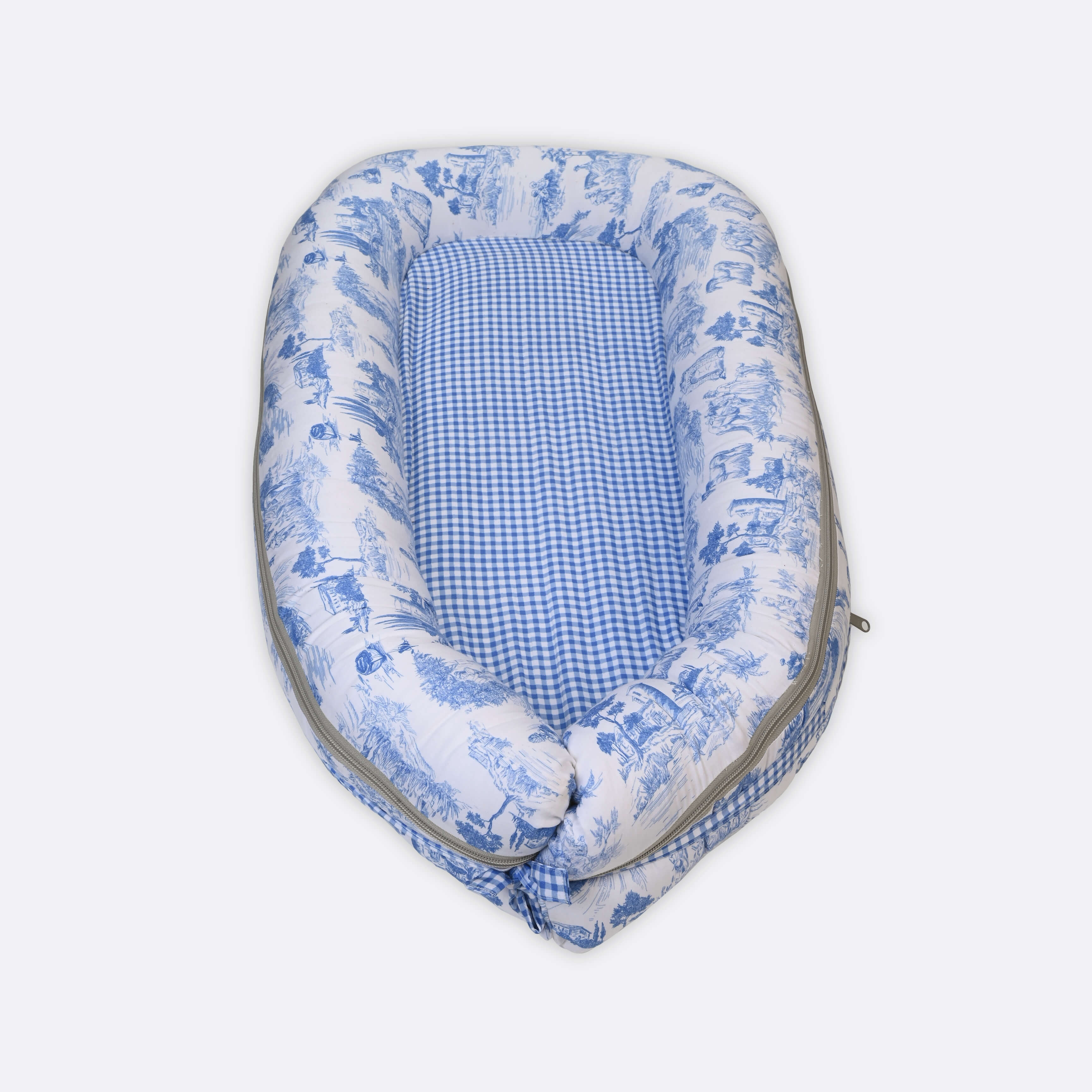 Blue Toile Baby Nest