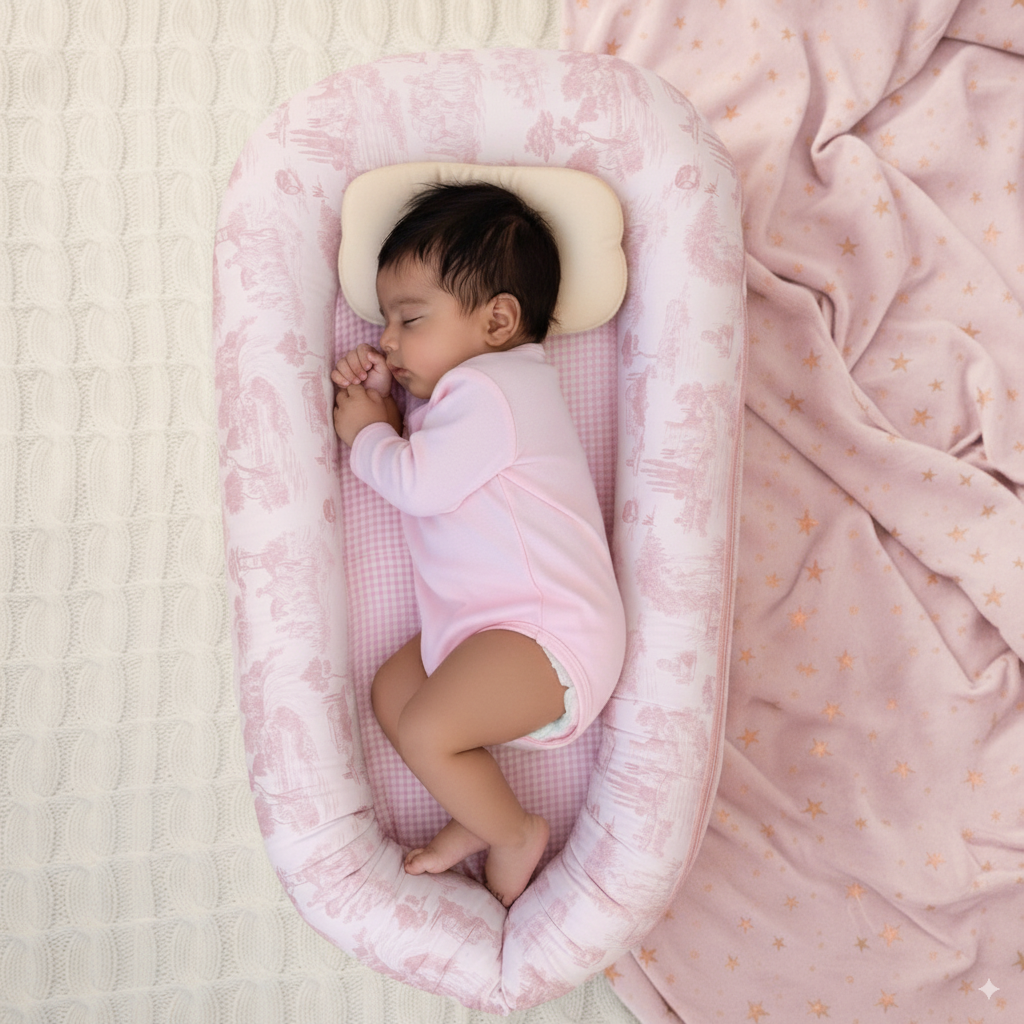 Pink Toile Baby Nest