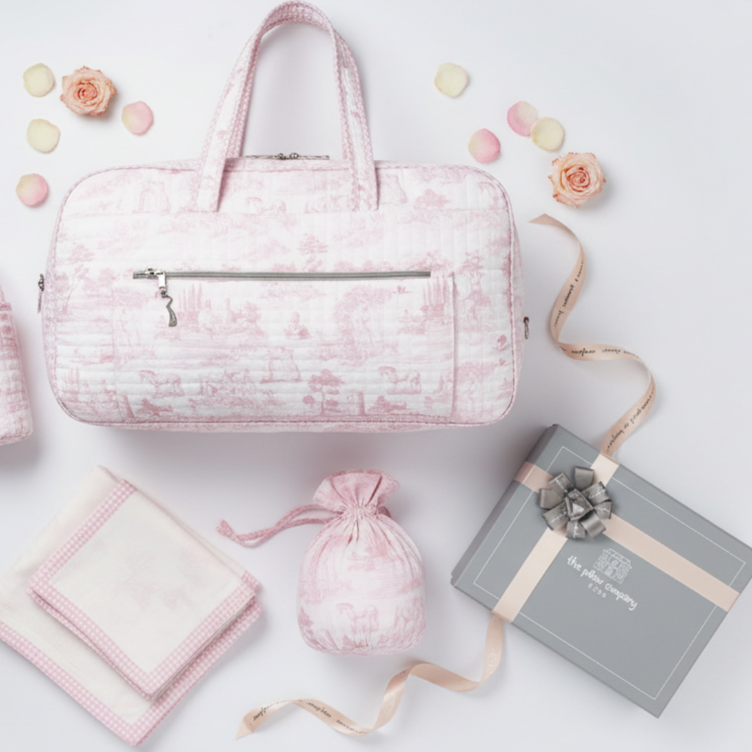 Pink Toile New Mom Travel Set