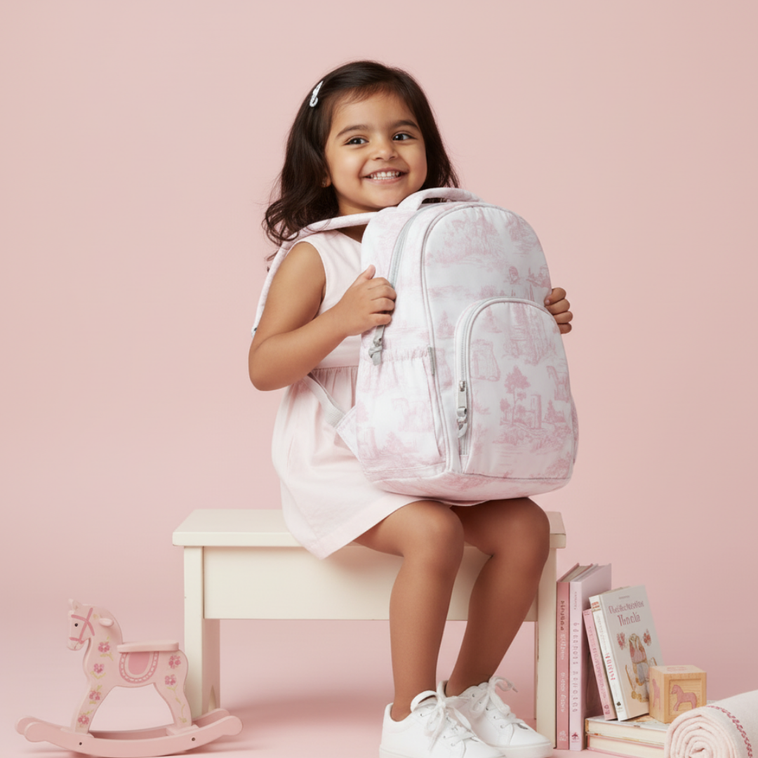 Pink Toile Whimsical Backpack
