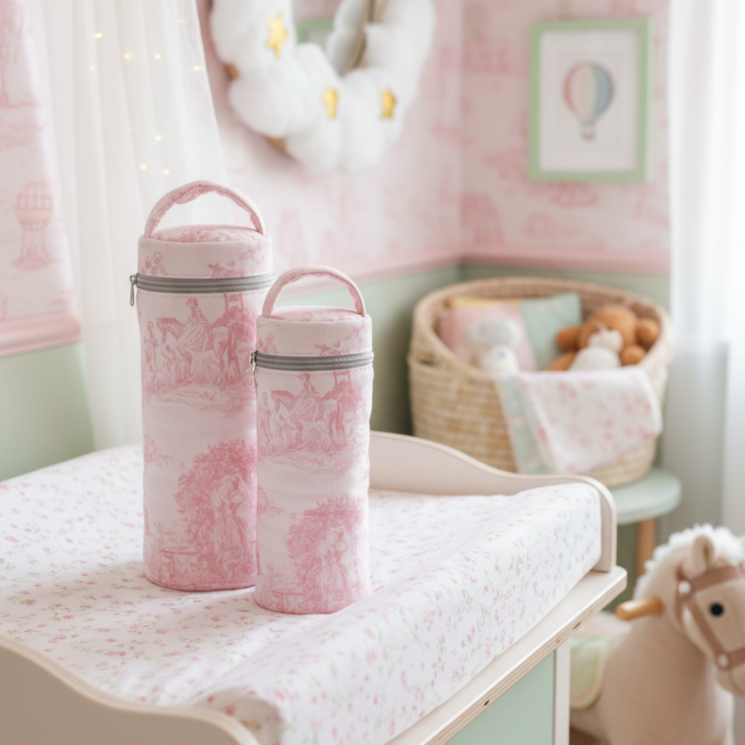Pink Toile Bottle Cover