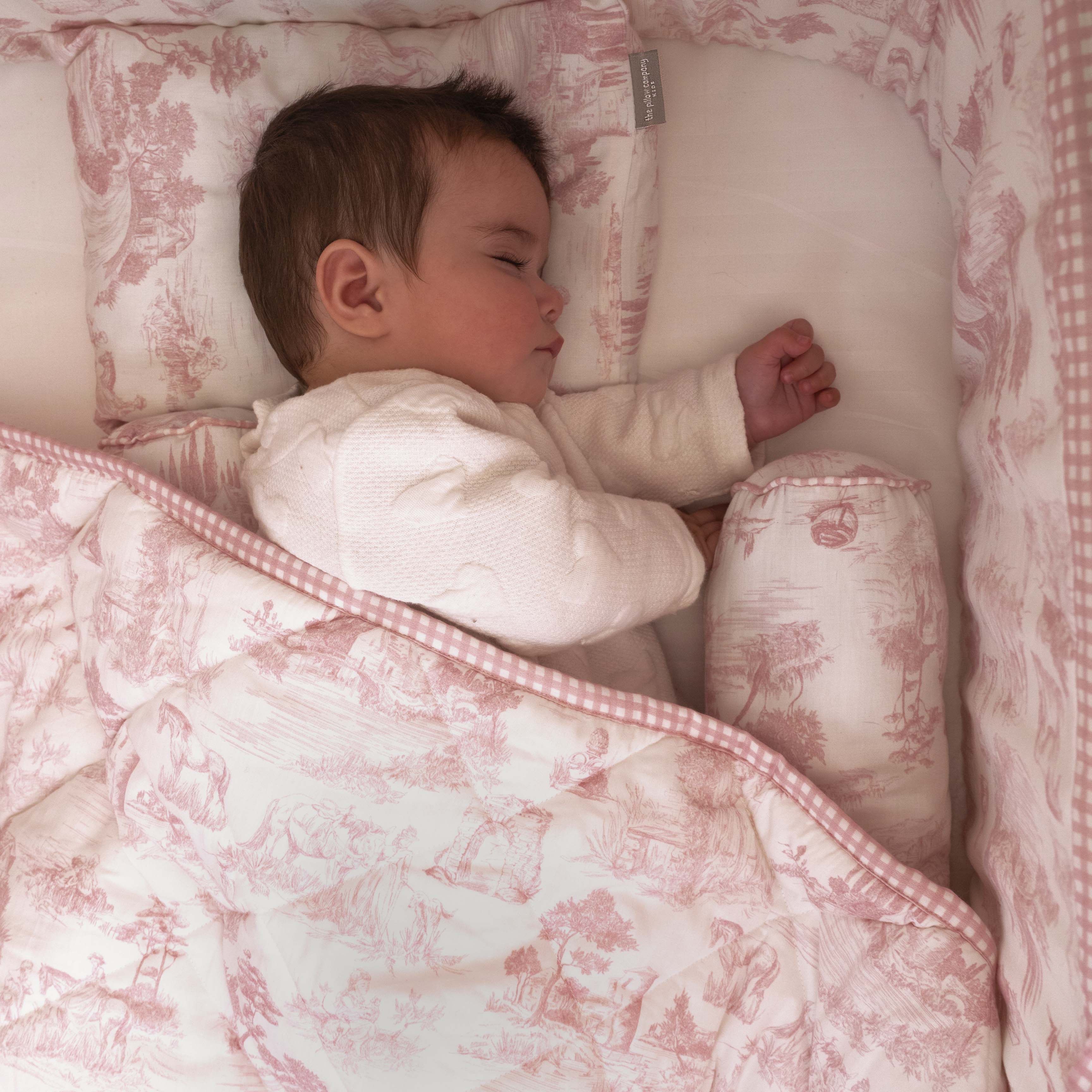 Pink Toile Crib Bedding Set