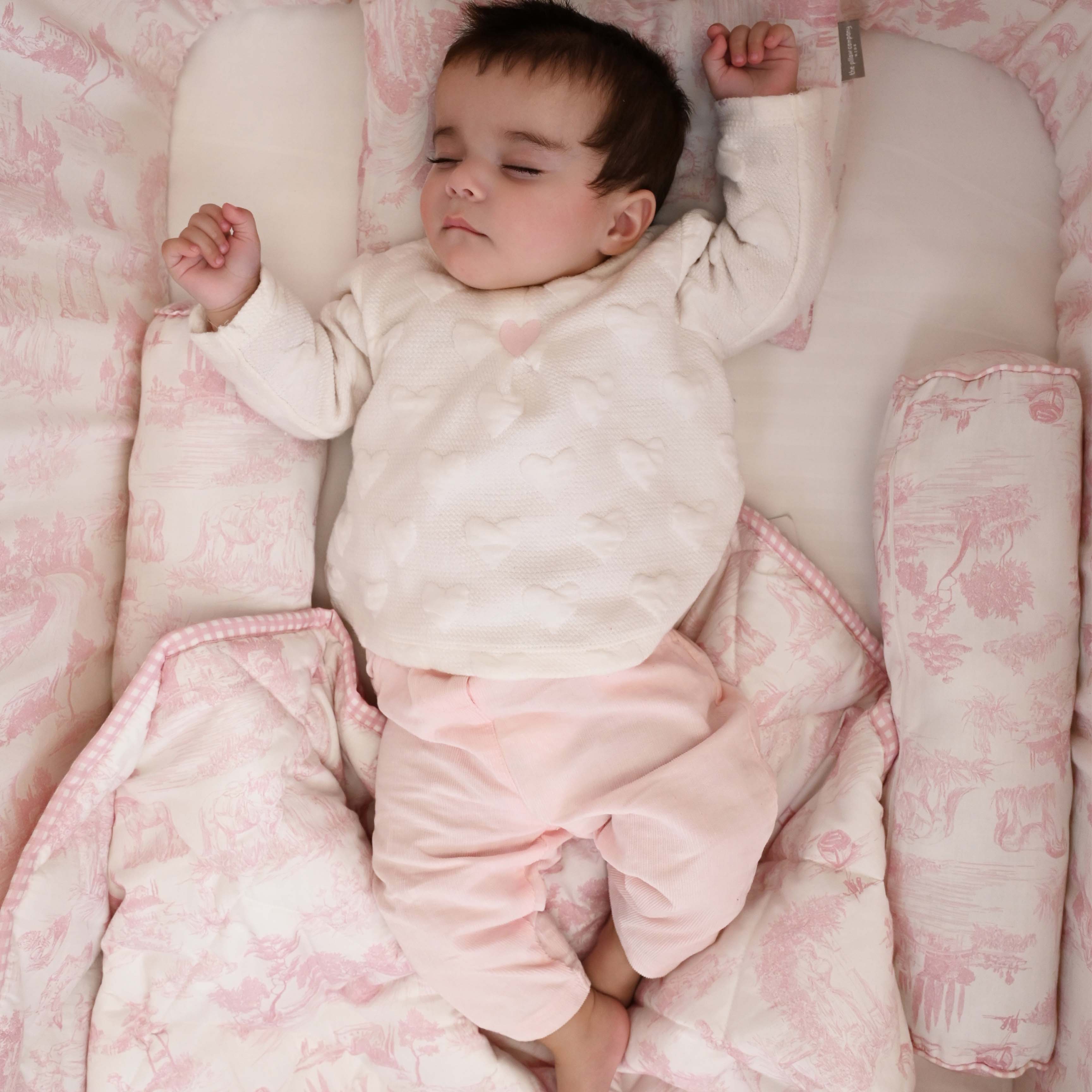 Pink Toile Crib Bedding Set