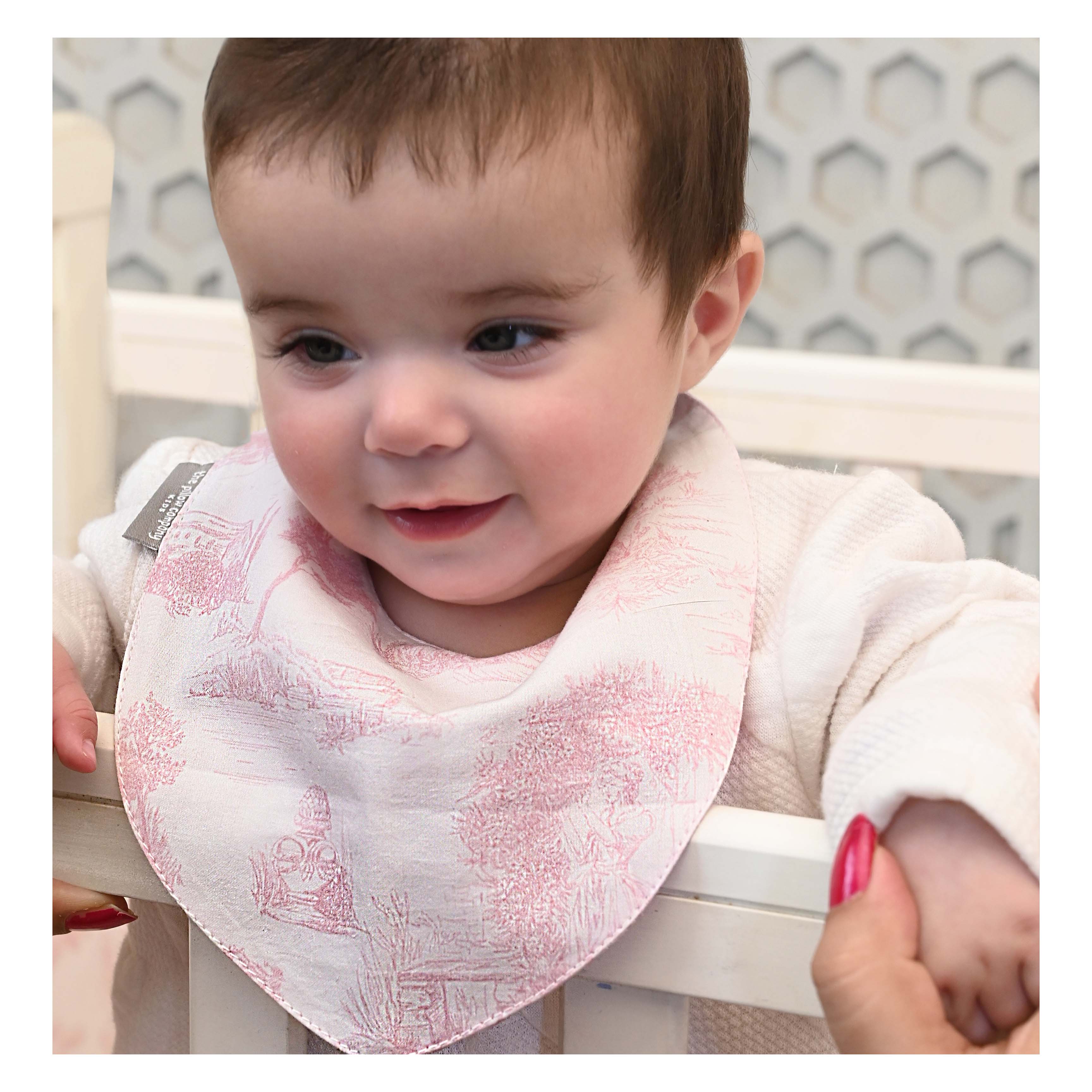 Pink Toile Bib Set of 3