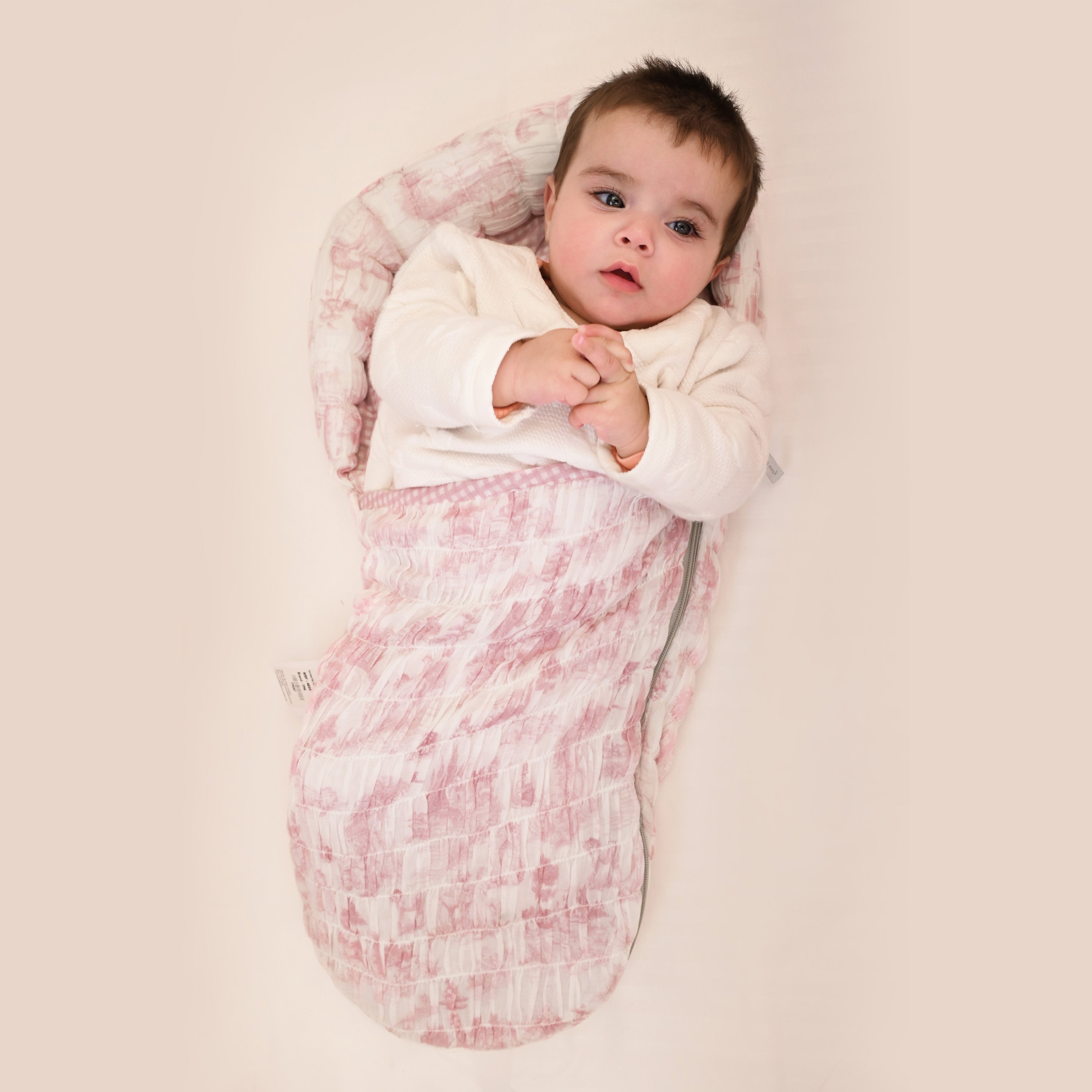 Pink Toile Baby Sleeping Bag – Heritage Cotton Sleep Sack | The
