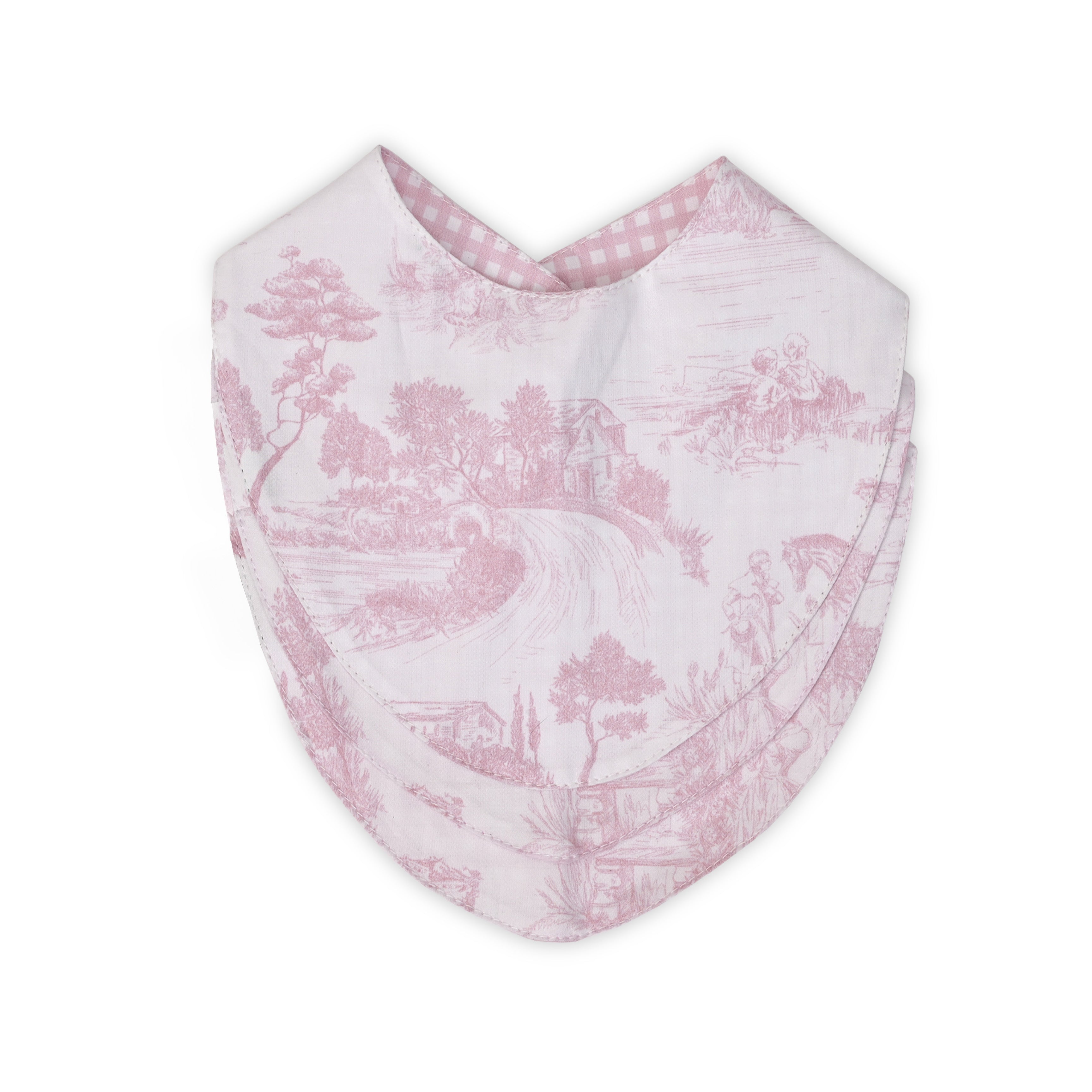 Pink Toile Bib Set of 3