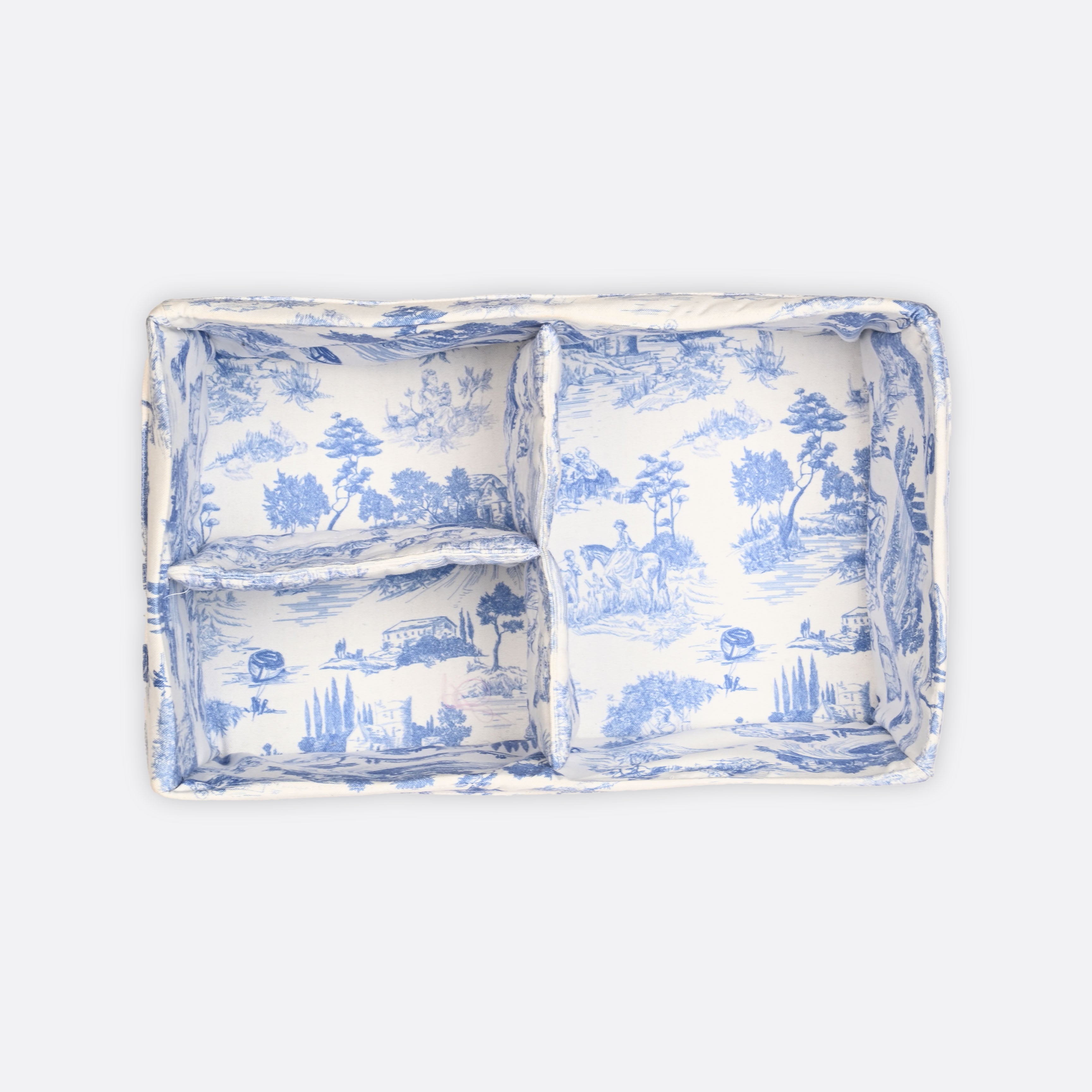 Blue Toile Diaper Caddy