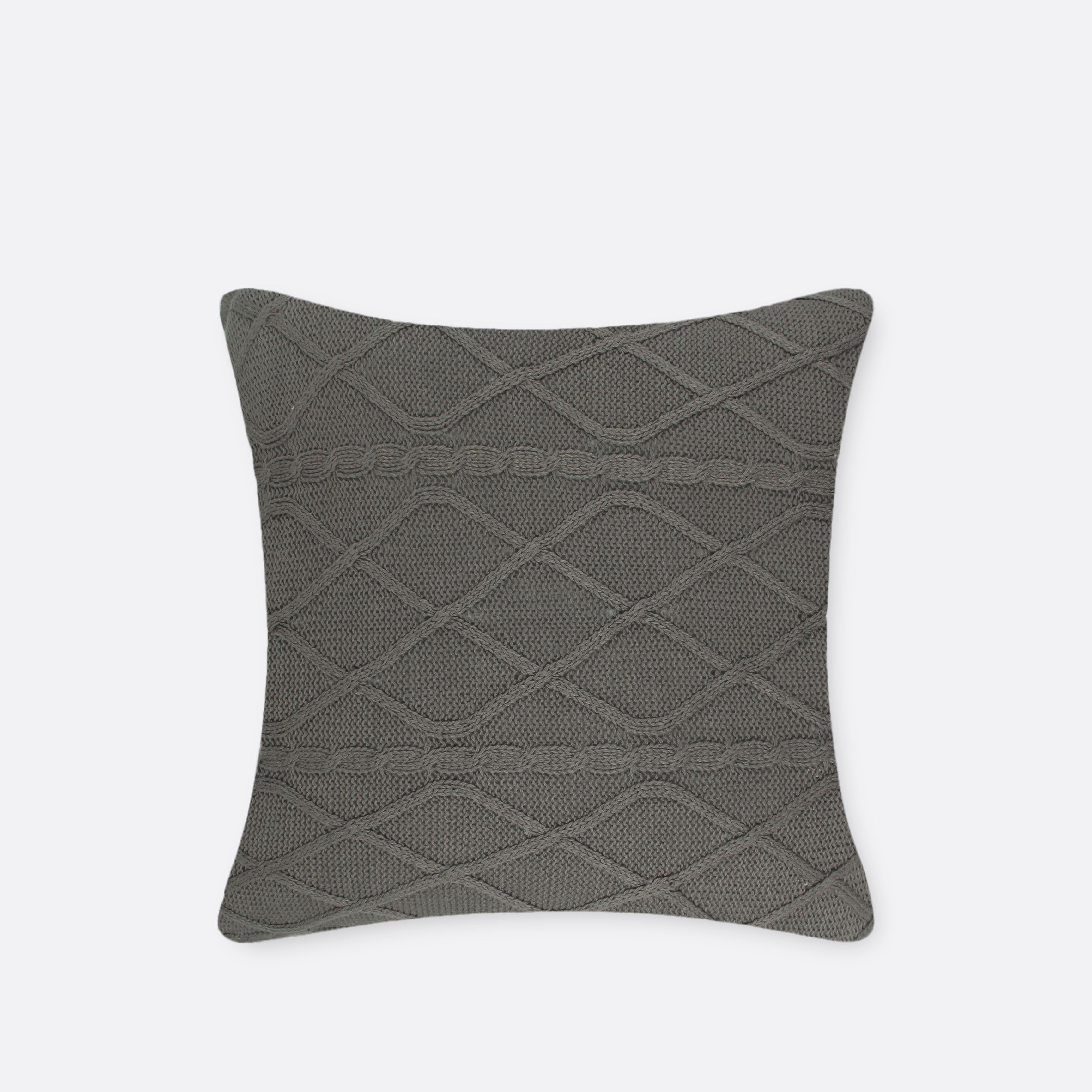 Grey Knit Cushion Cover