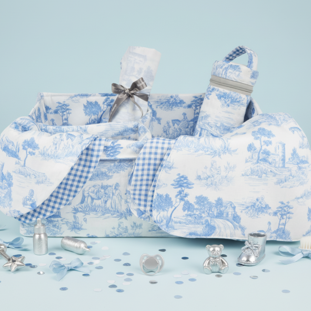 Blue Toile Newborn Essentials Set