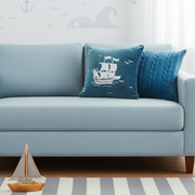 Sea Blue Sailboat Cushion Cover