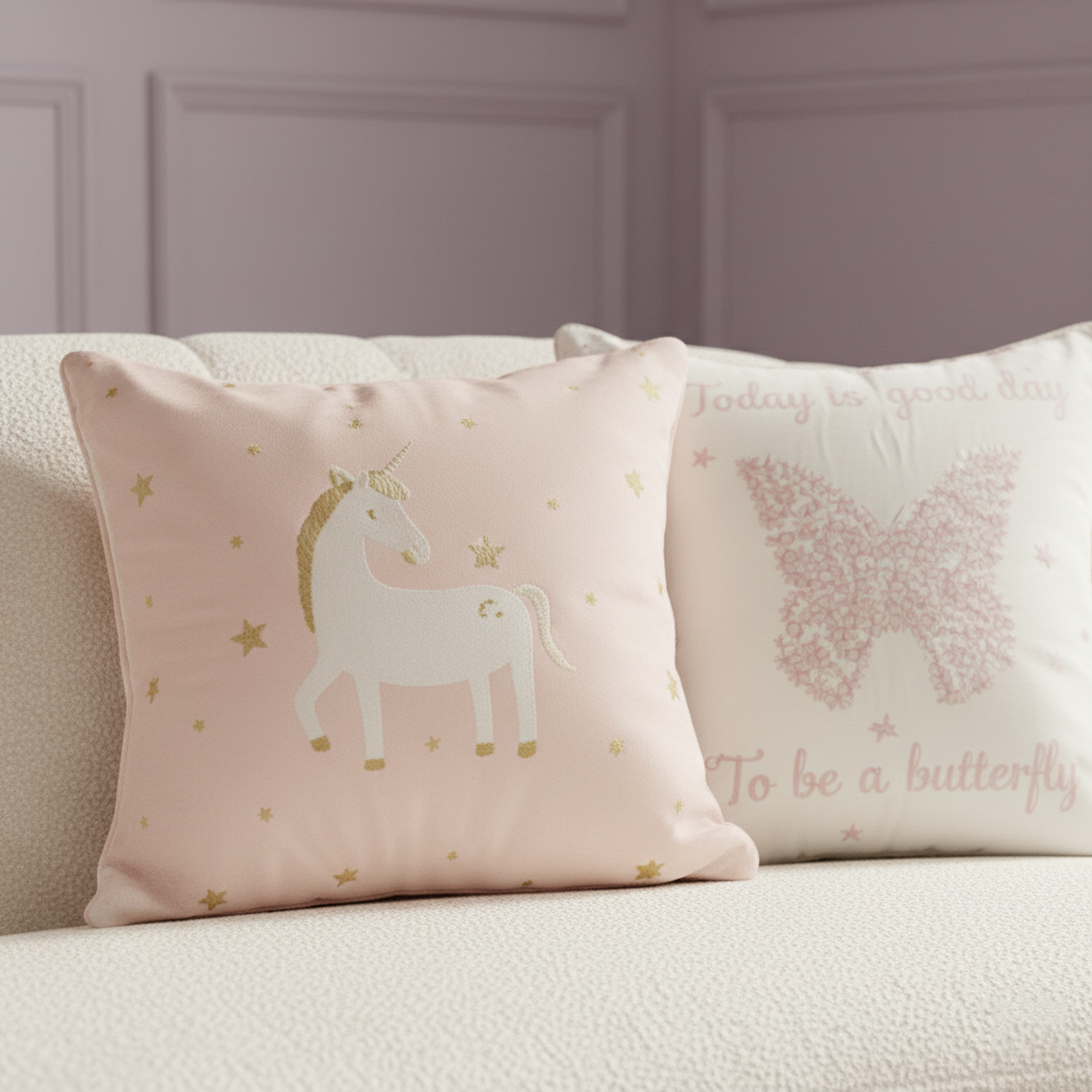 Pink Butterfly Cushion Cover