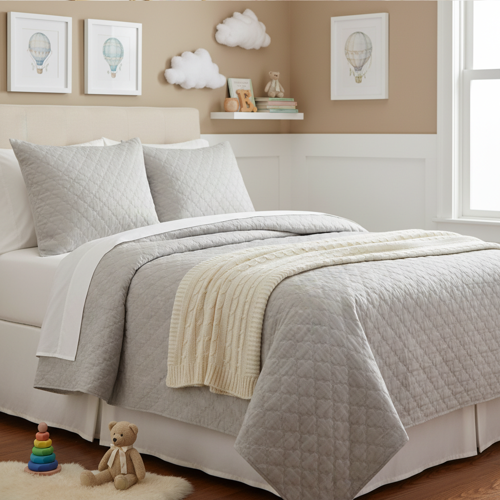 Ivory Cable Knit Throw, styled scene