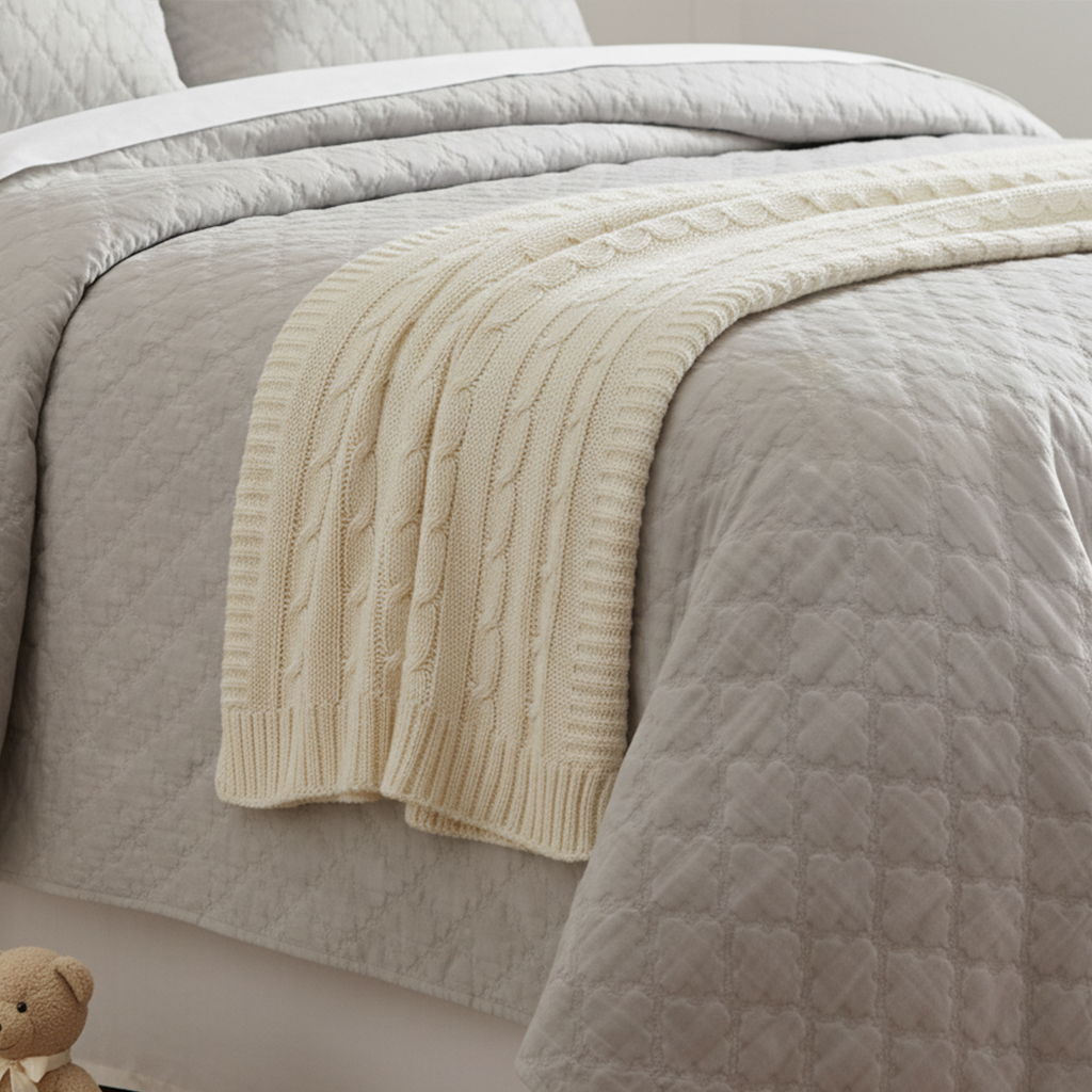 Ivory Cable Knit Throw