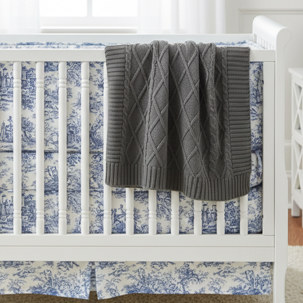 Grey Knit Throw