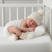 Cream Cashmere Luxe Hat and Booty Set