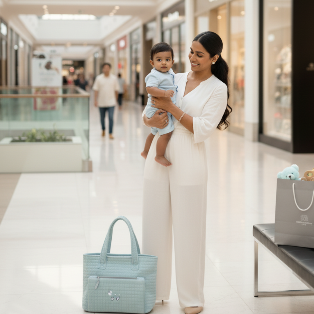 Blue Petite Luxe Diaper Bag