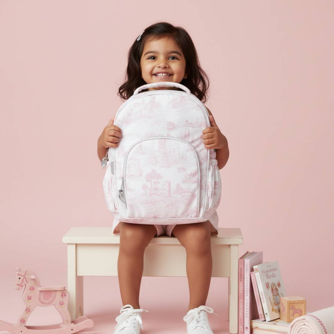 Pink Toile Whimsical Backpack