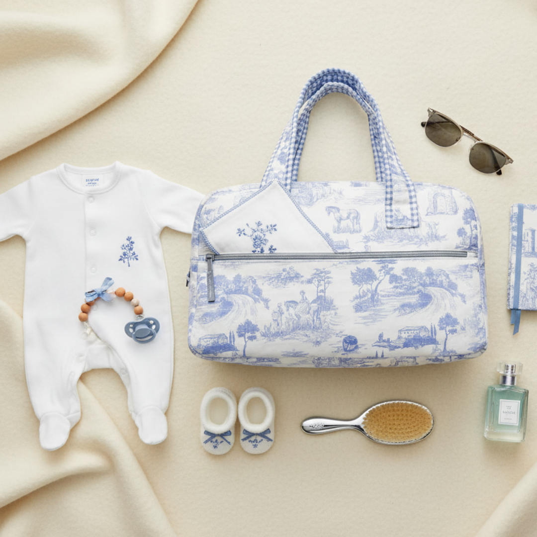 Blue Toile Essentials Bag