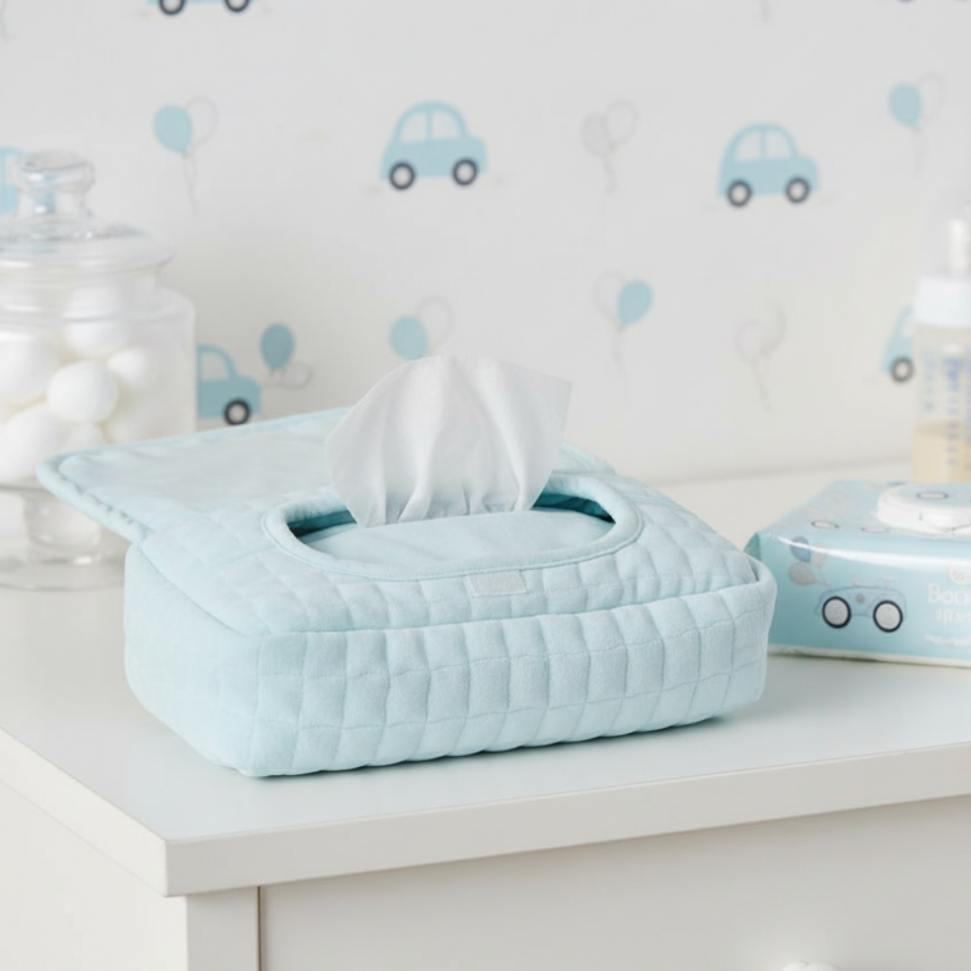 Blue Petite Luxe Baby Wipes Cover