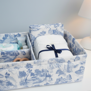 Blue Toile Diaper Caddy