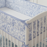 Toile Crib Bumper , Blue