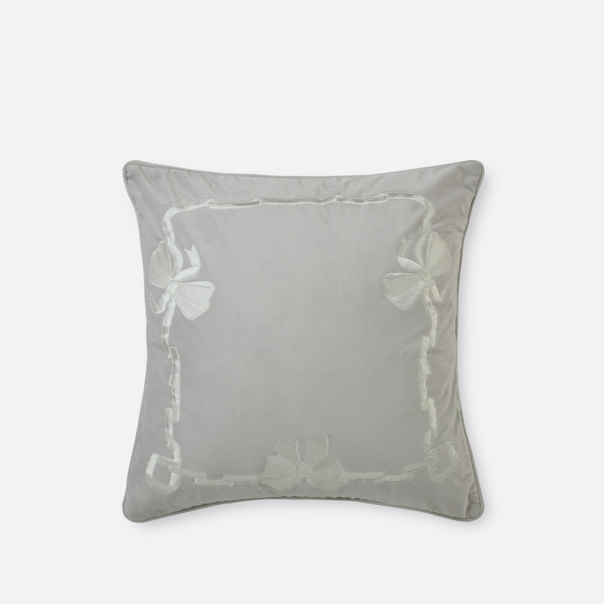 Grey Ribbon Cushion Cover