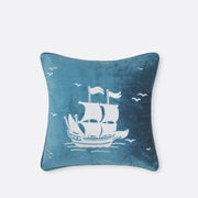 Sea Blue Sailboat Cushion Cover