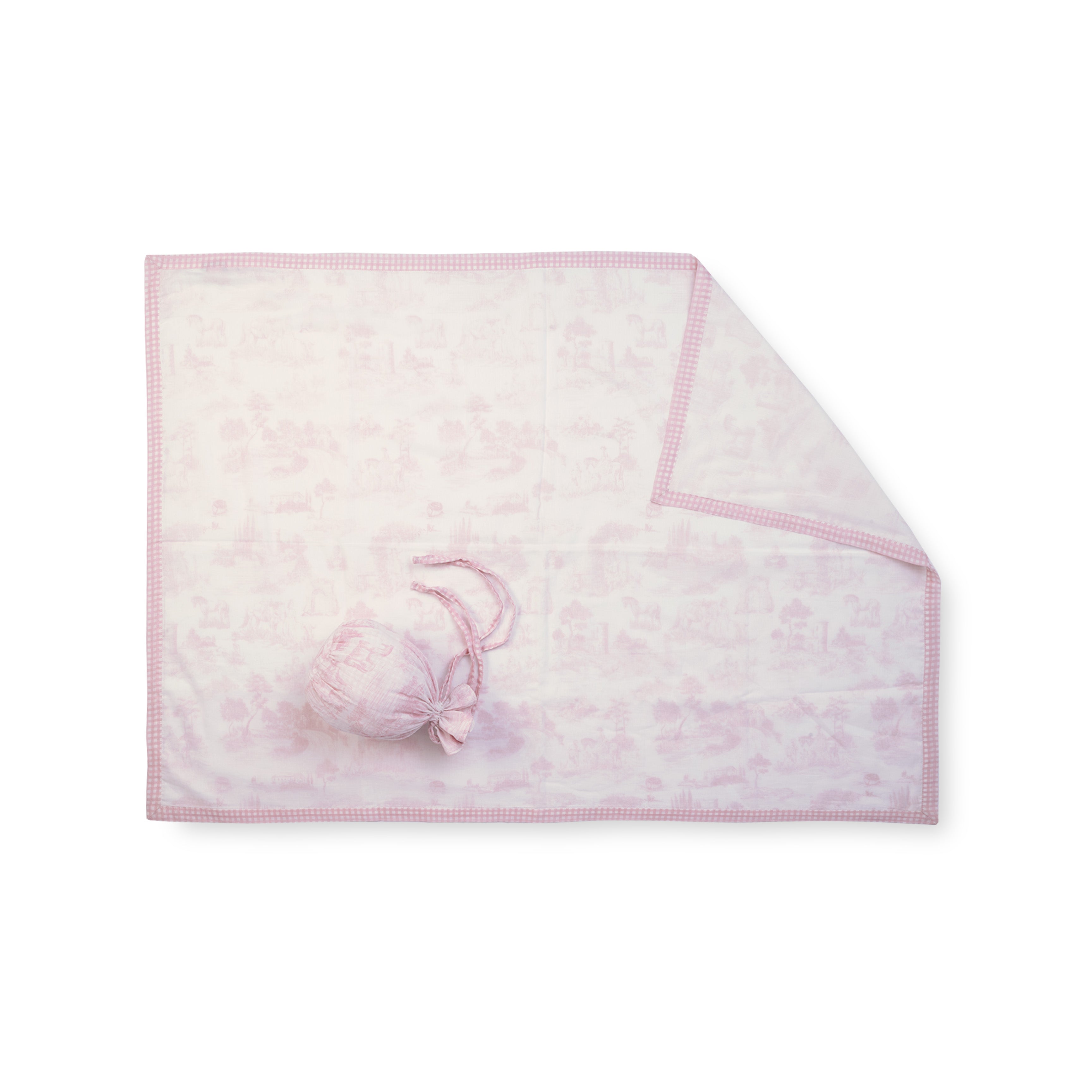 Pink Toile Cotton Blanket