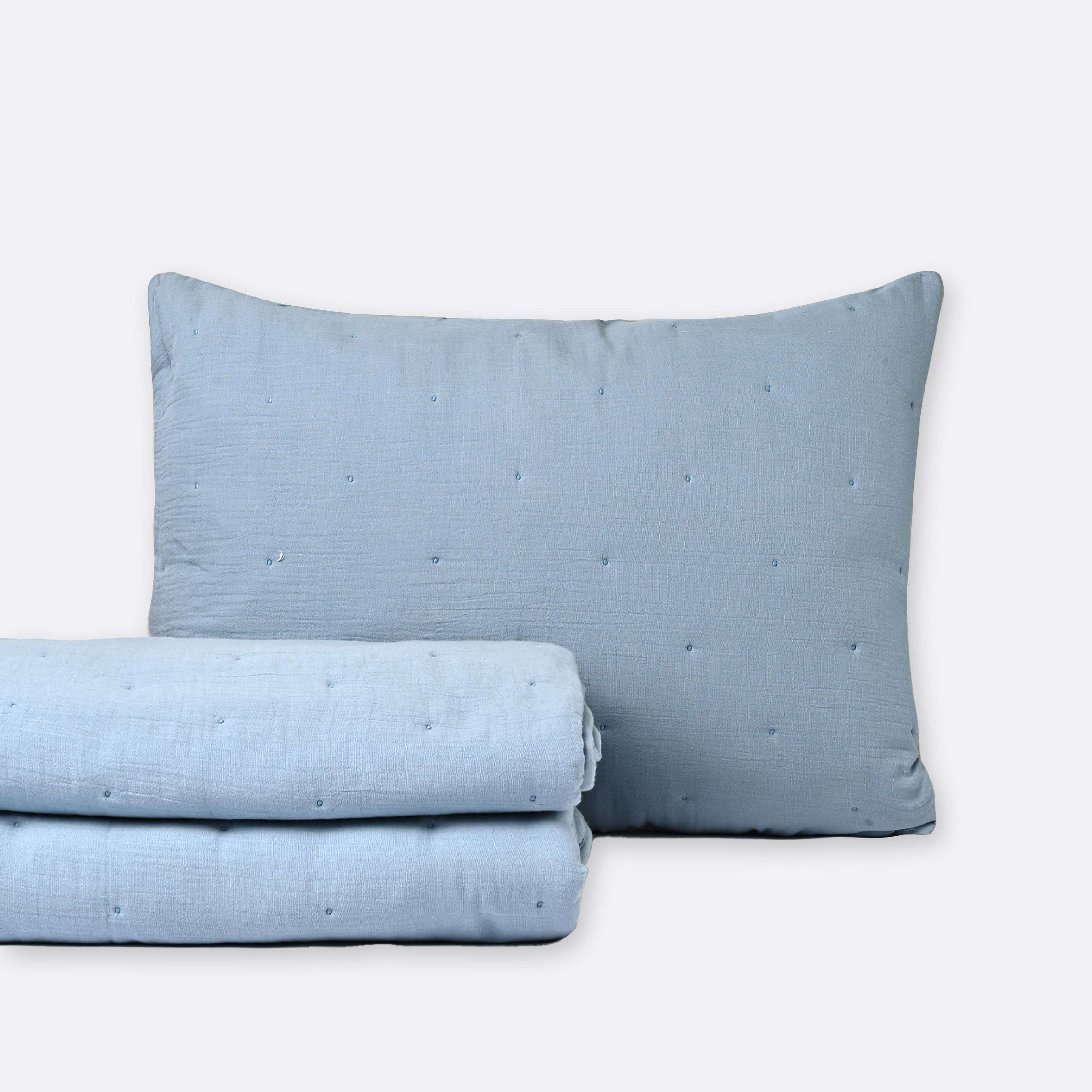 blue bed spread