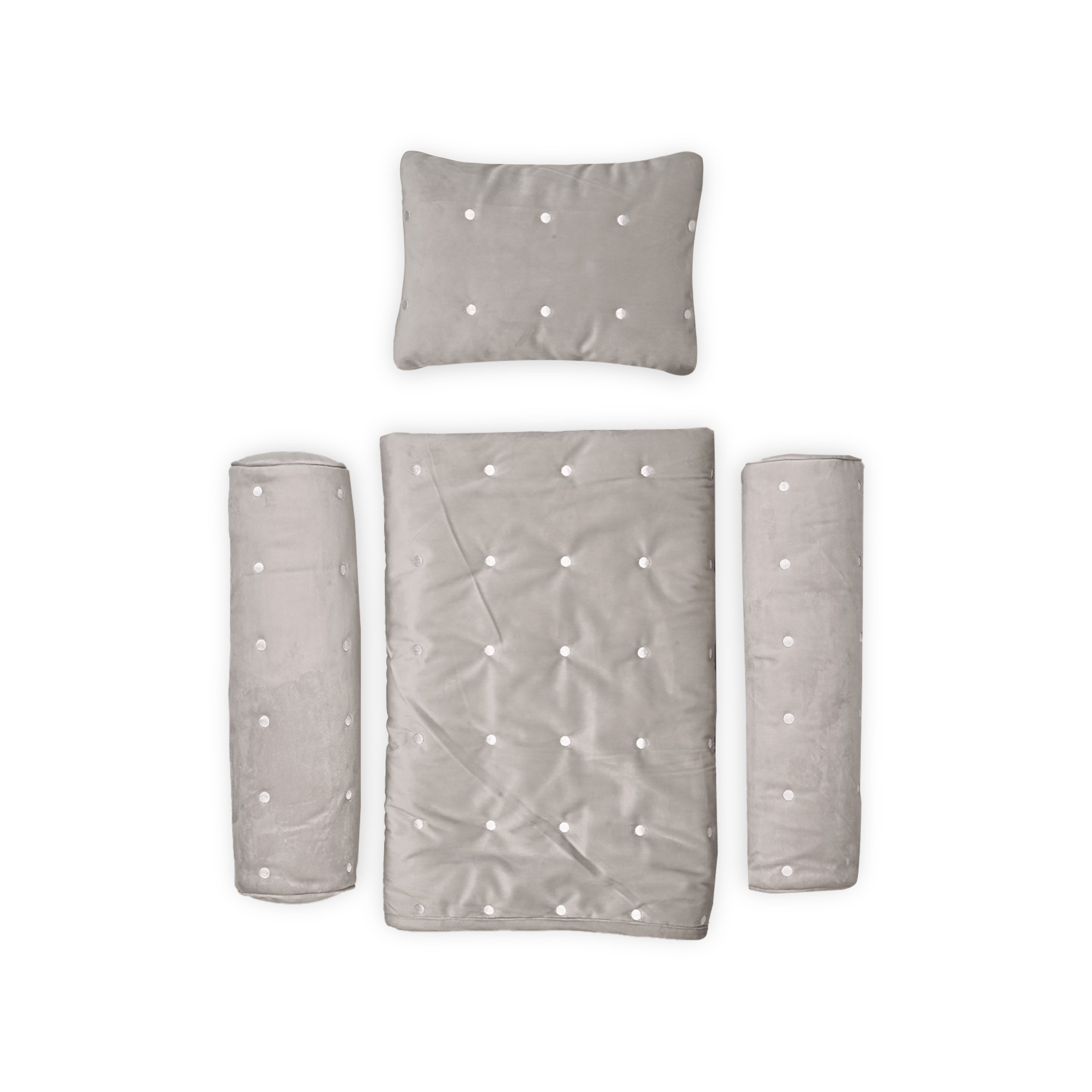 Grey Dot Dreams Crib Bedding Set