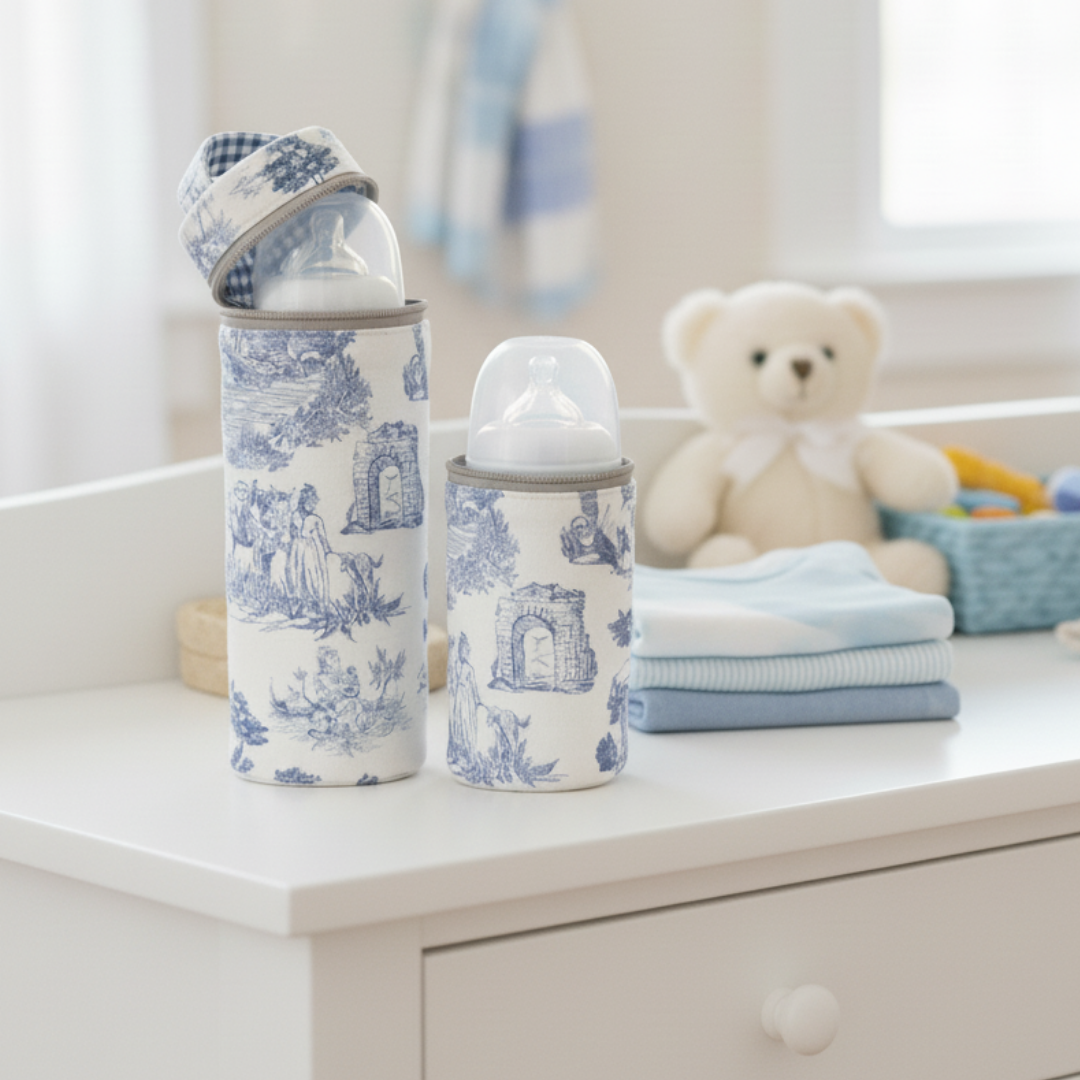 Blue Toile Bottle Cover