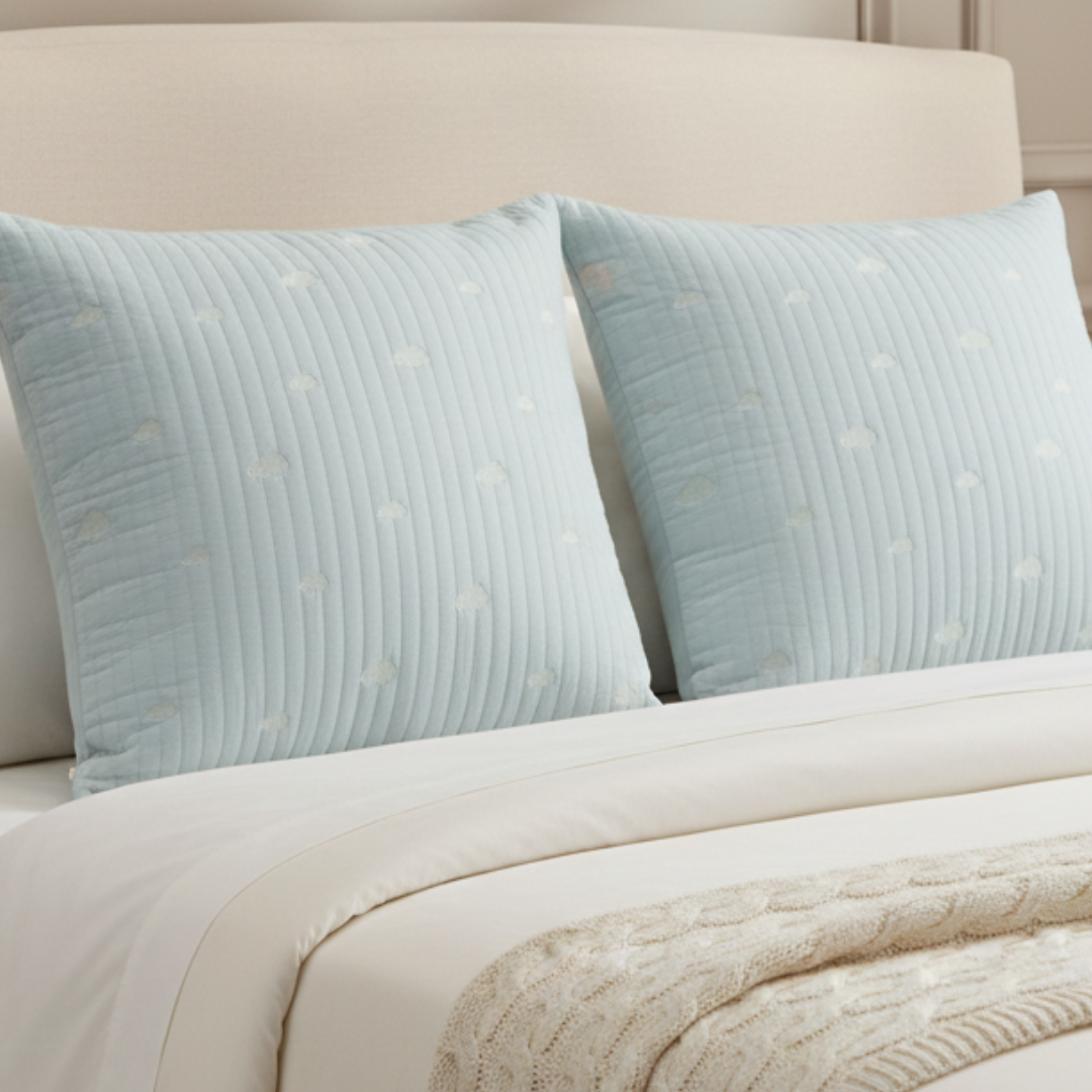 Blue Cloud Euro Sham in Cotton