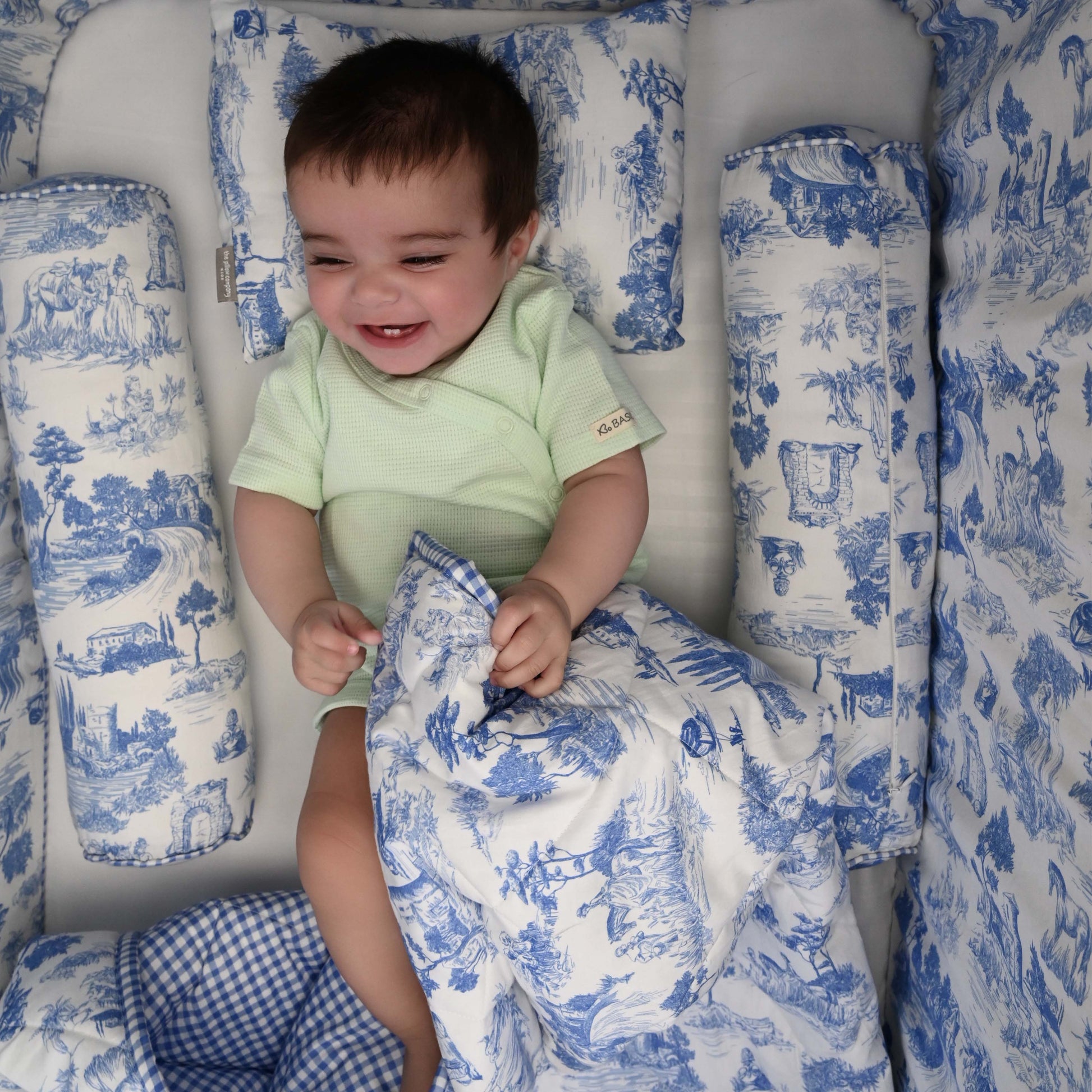 Blue Toile Crib Quilt — image 2