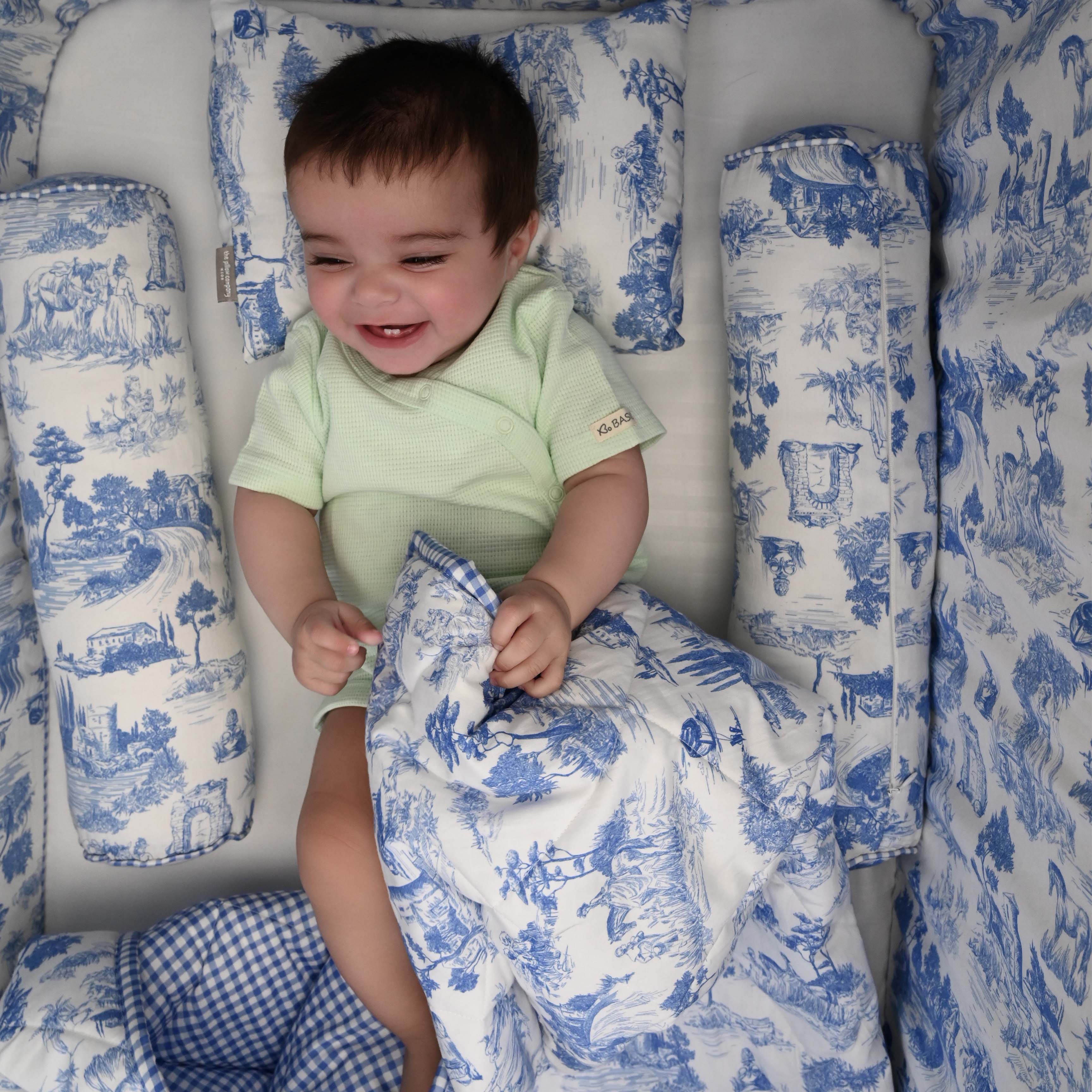 Blue Toile Crib Quilt — image 2