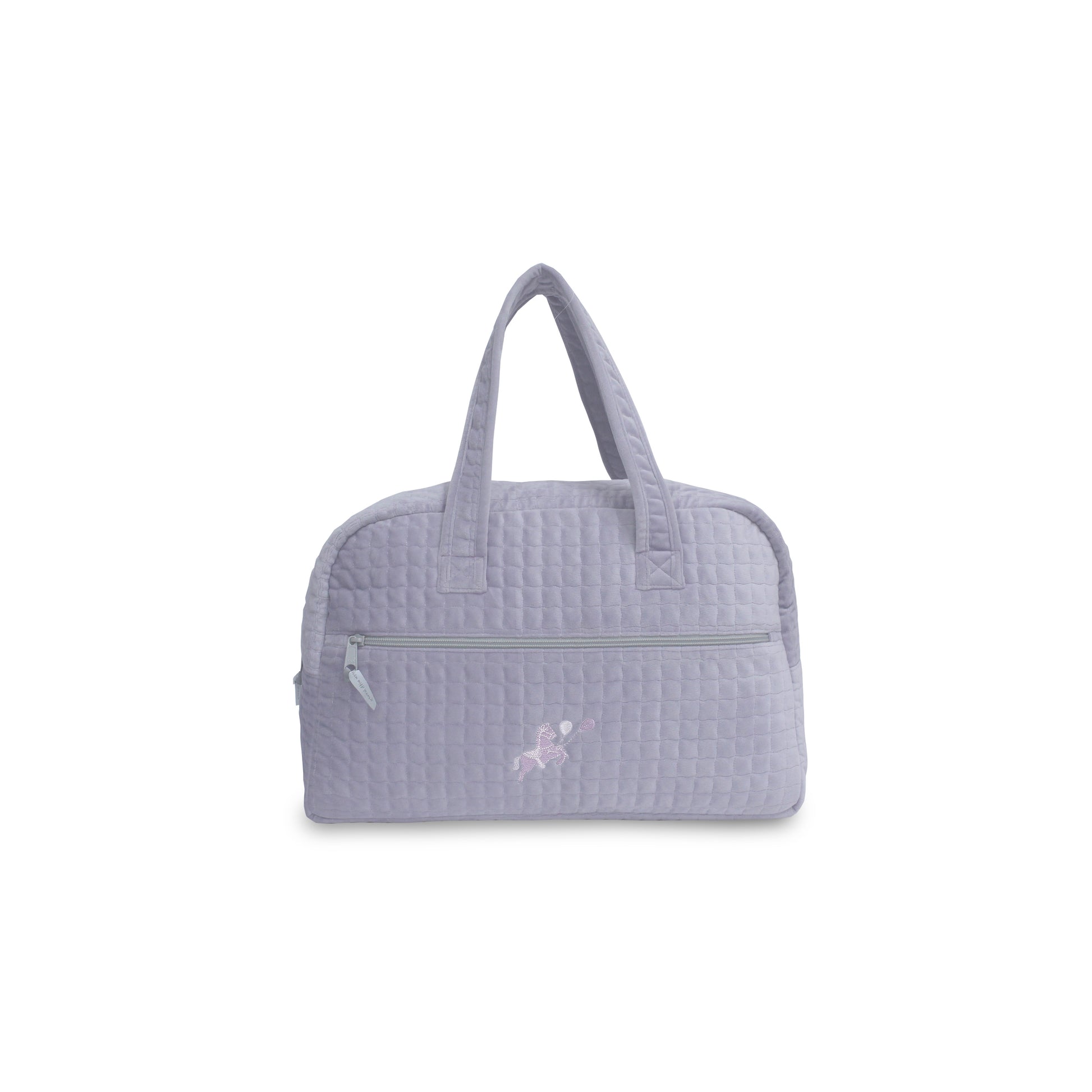 Lavender Petite Luxe Essentials Bag in Velvet, detail view