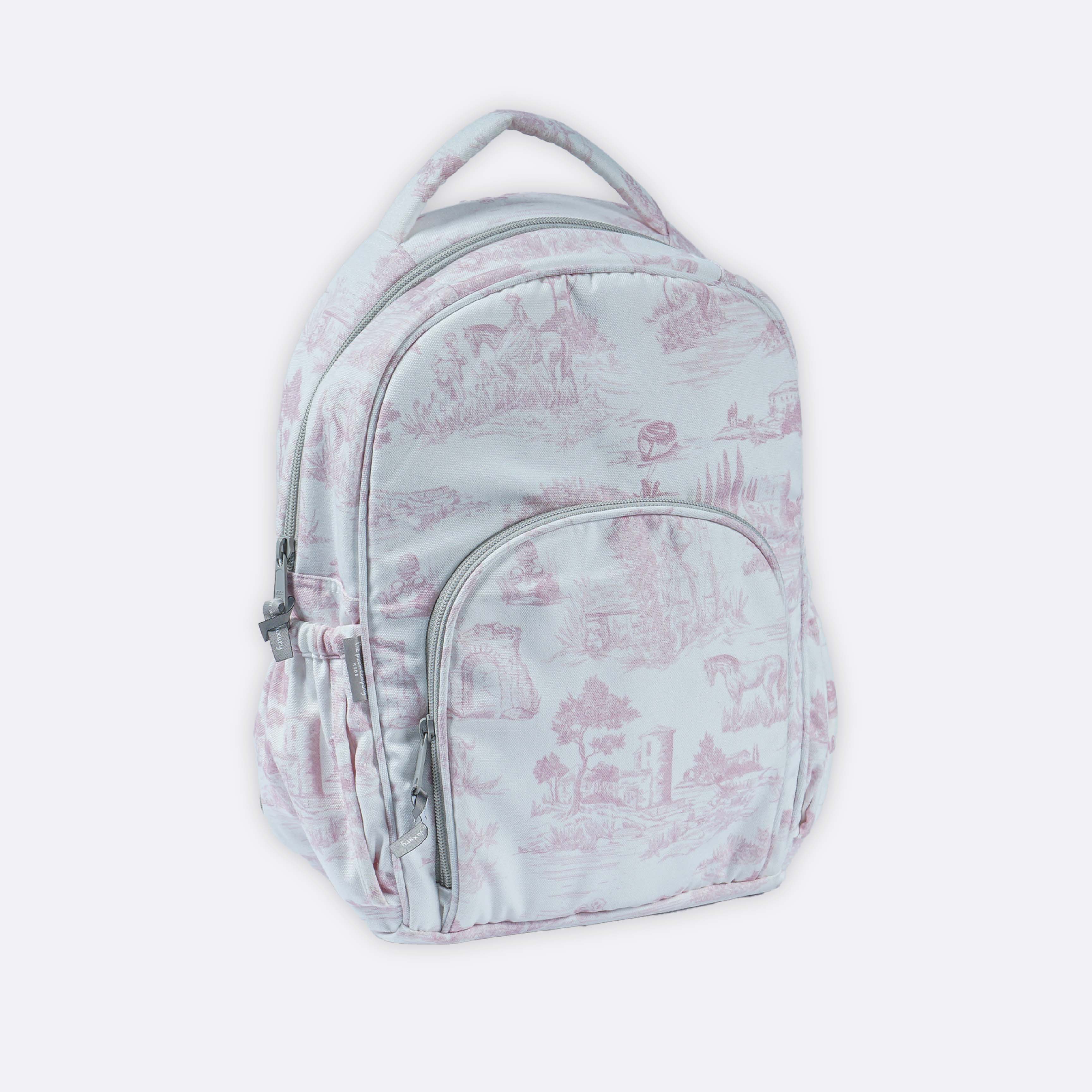 Pink Toile Whimsical Backpack