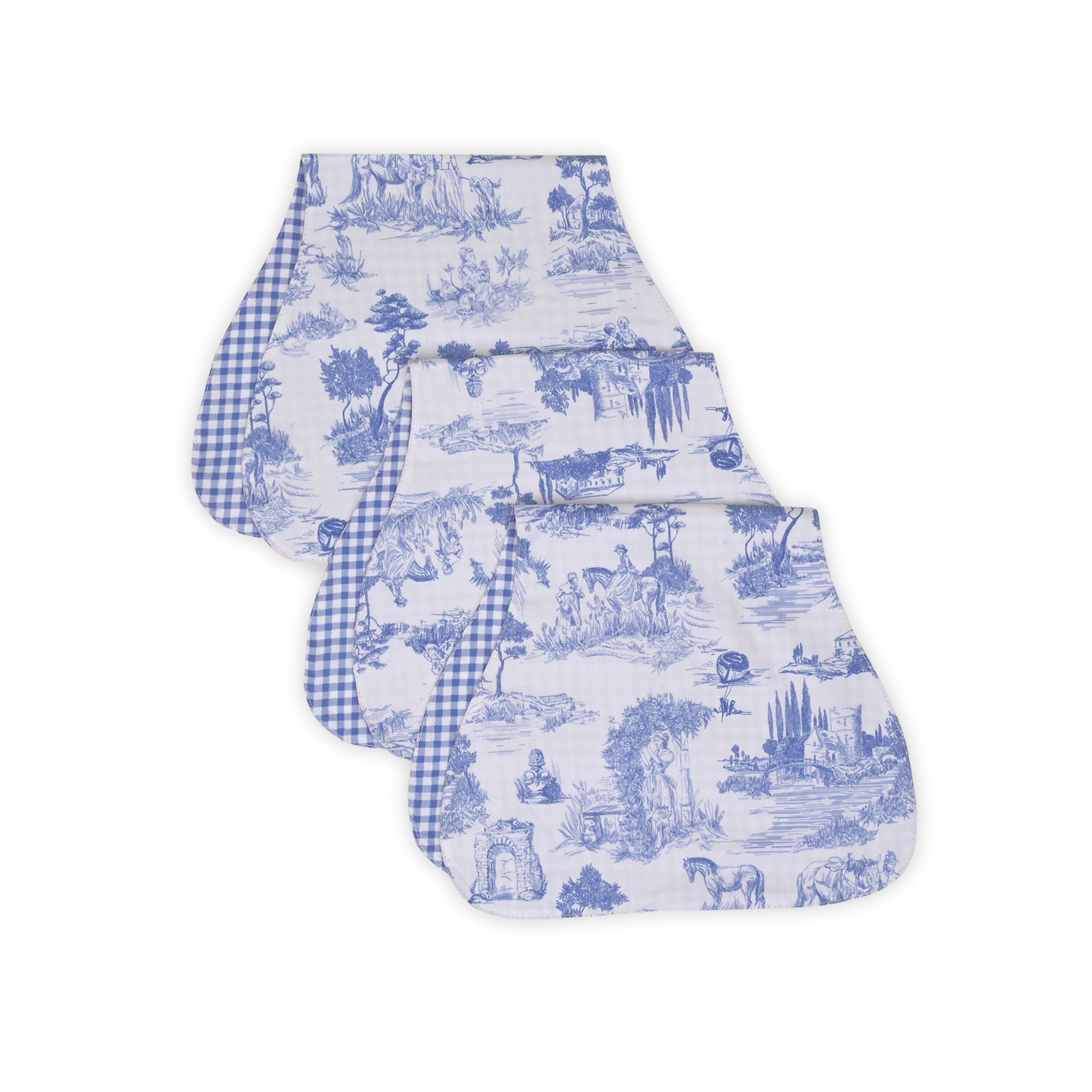Blue Toile Burp Cloth Set of 3