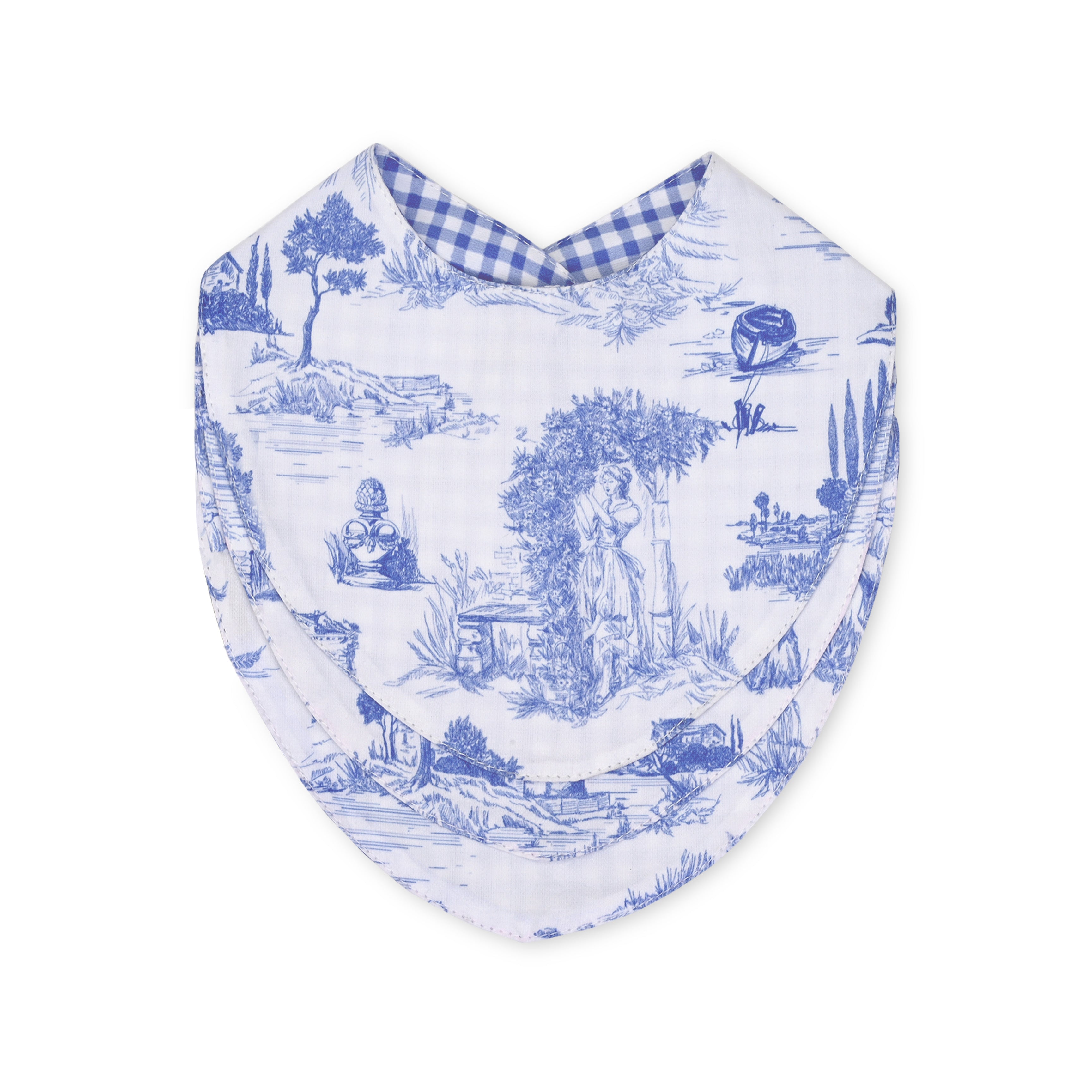 Blue Toile Bib Set of 3