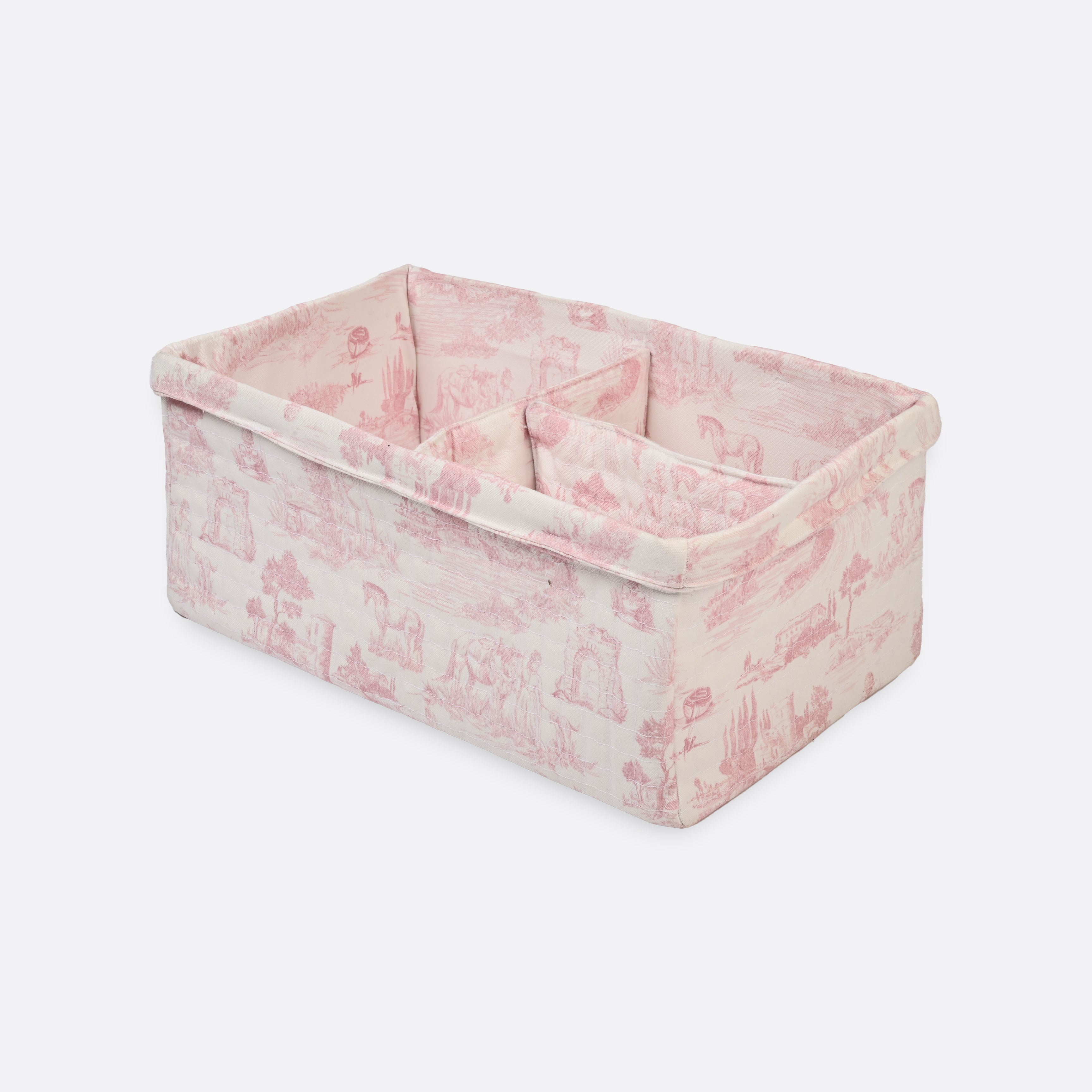 Pink Toile Diaper Caddy