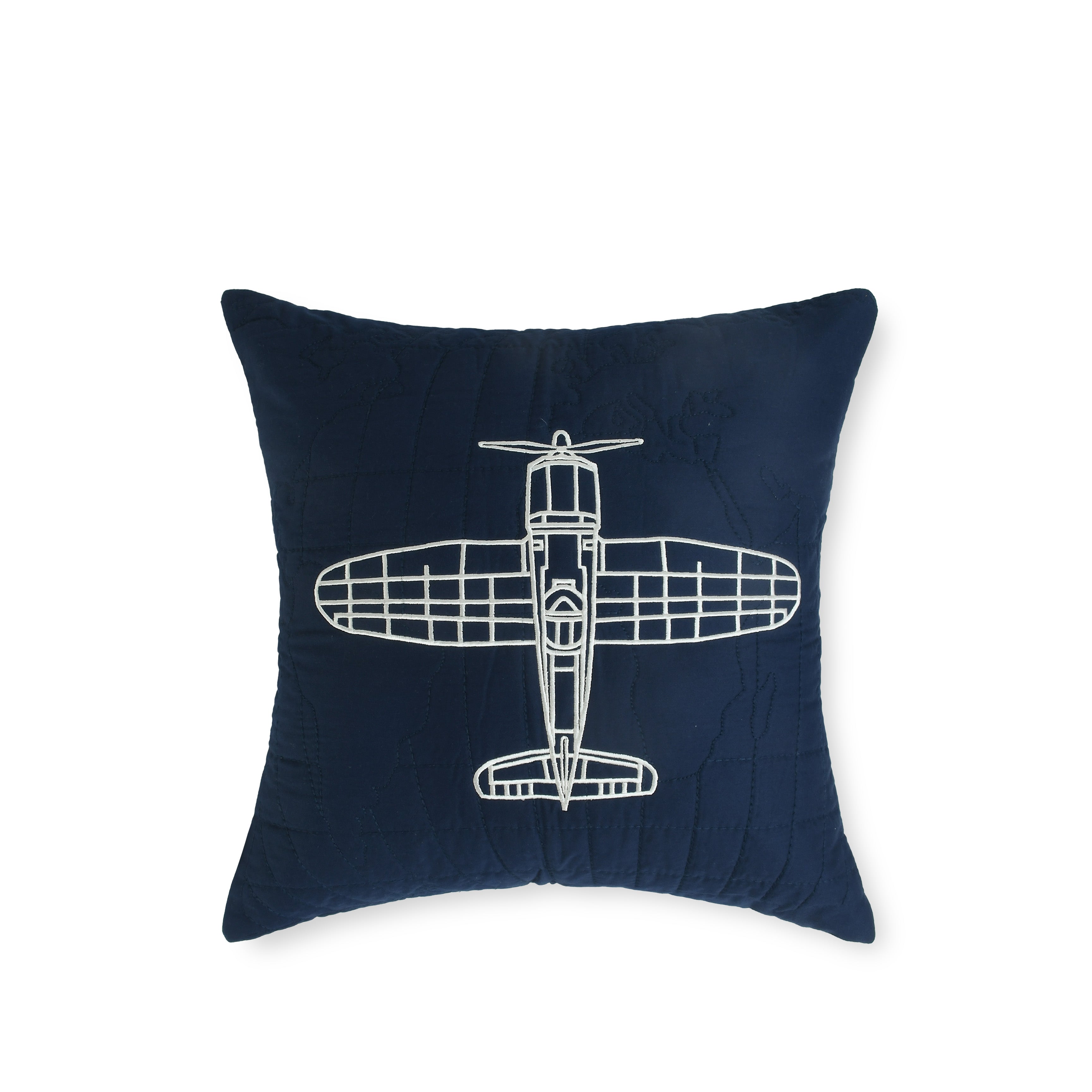 Navy Aeroplane Cushion Cover