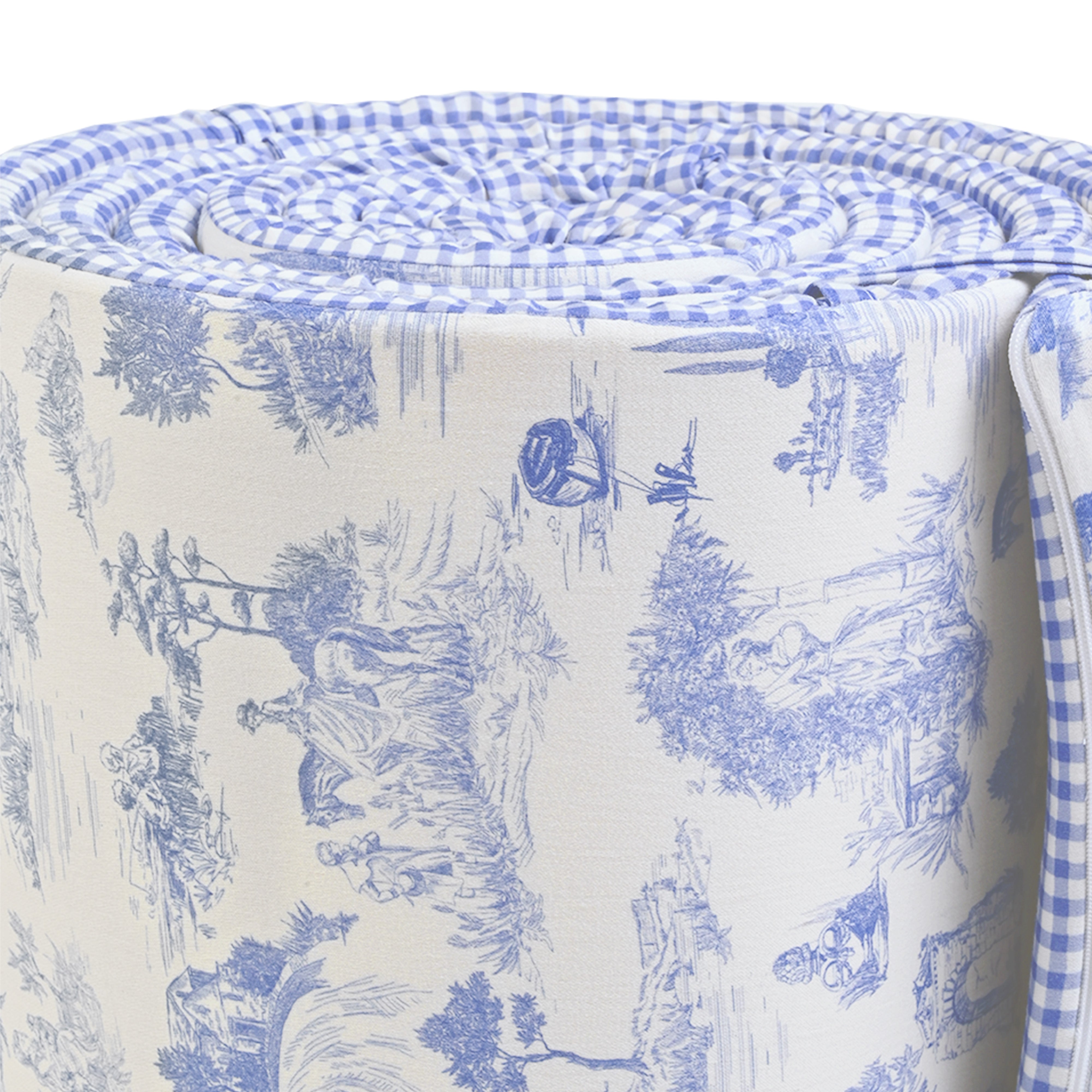 Toile Crib Bumper , Blue