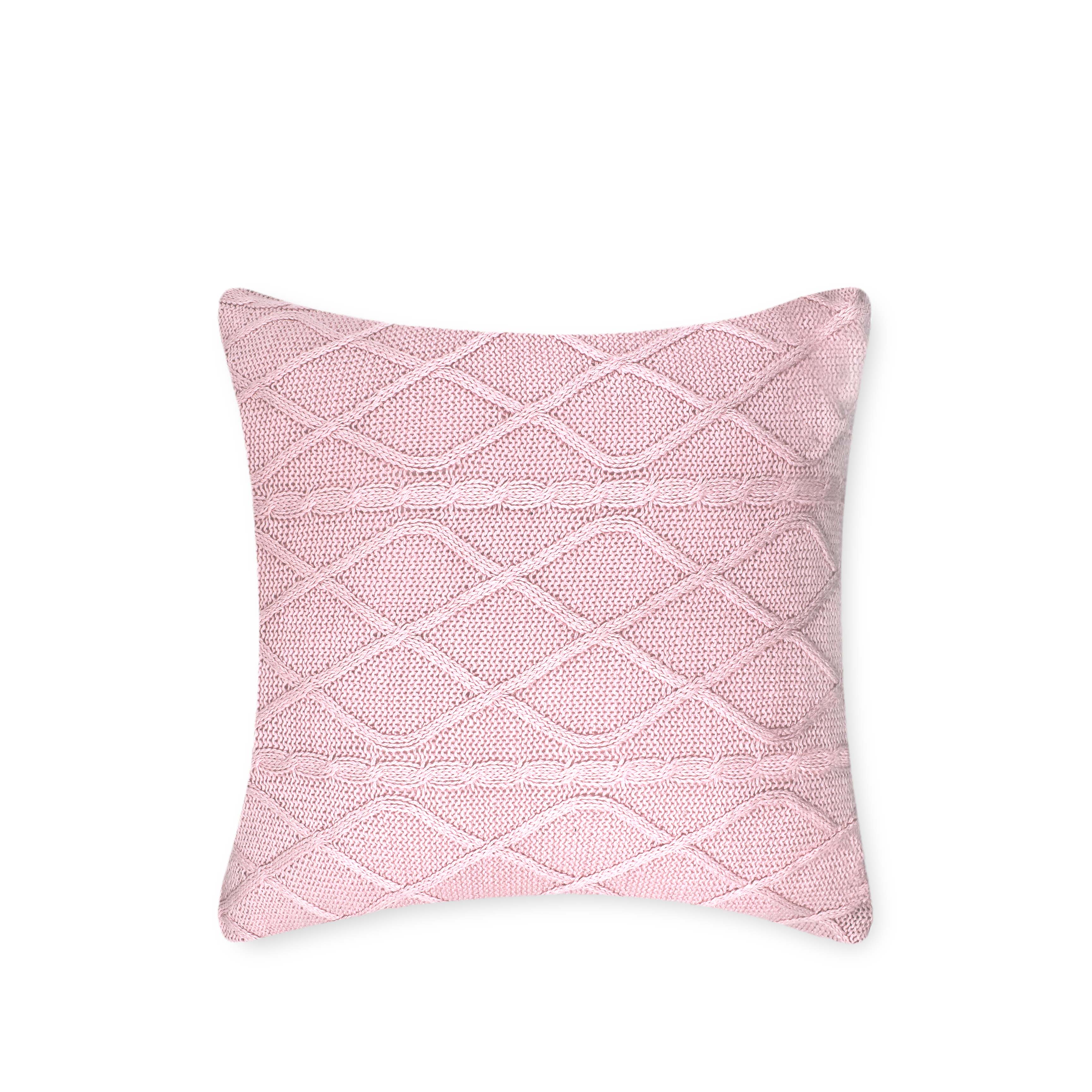Pink Knit Cushion Cover
