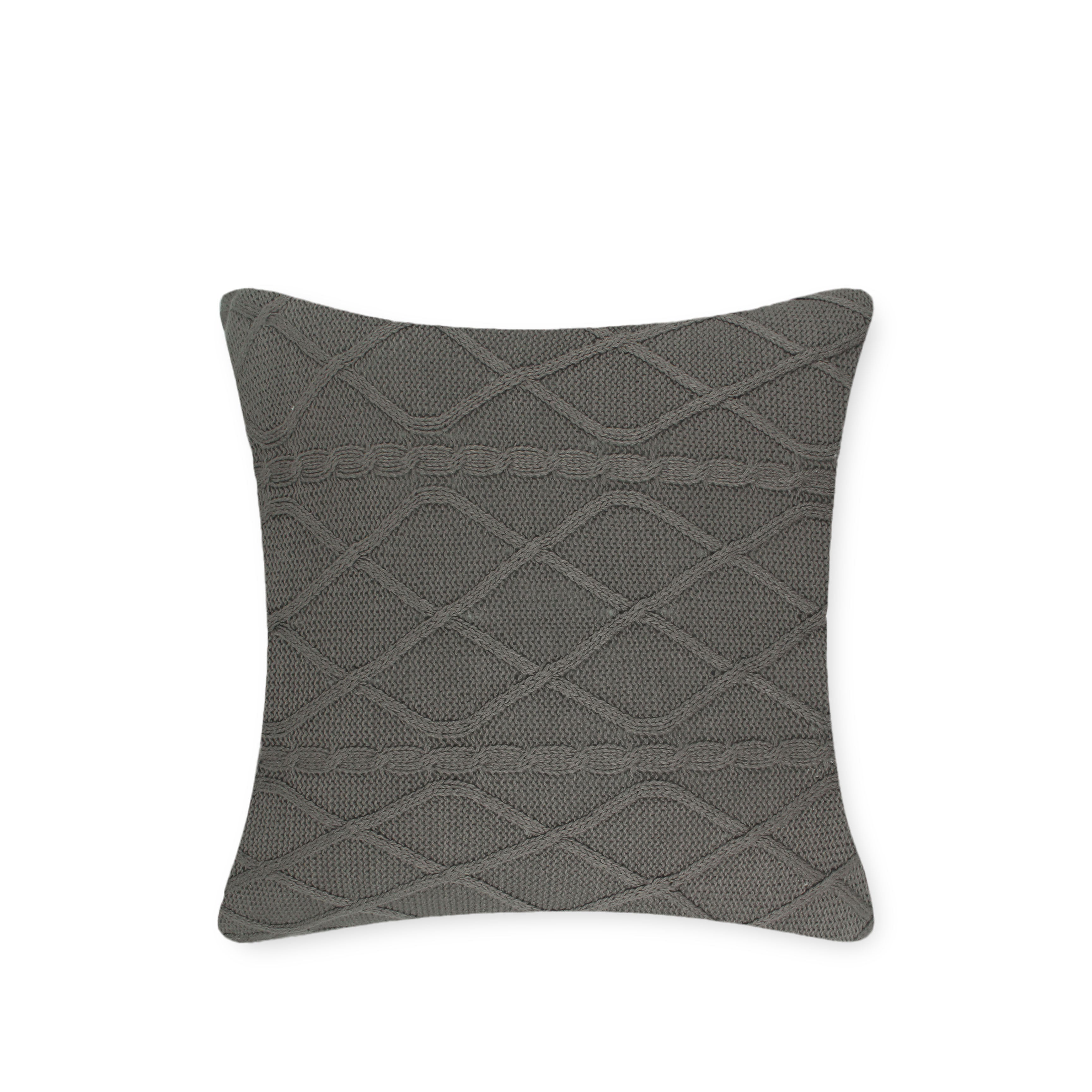 Grey Knit Cushion Cover
