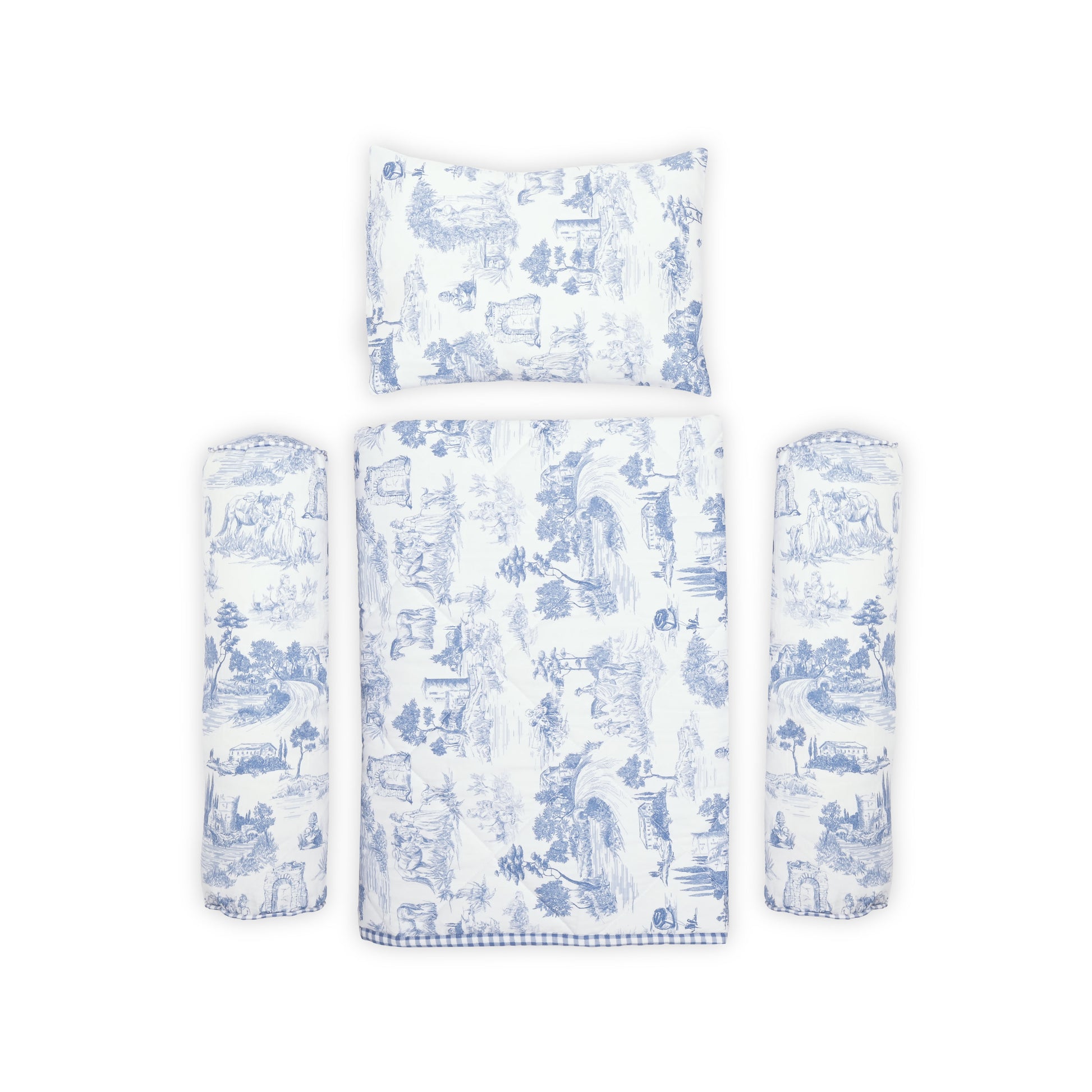 Blue Toile Crib Quilt — image 3