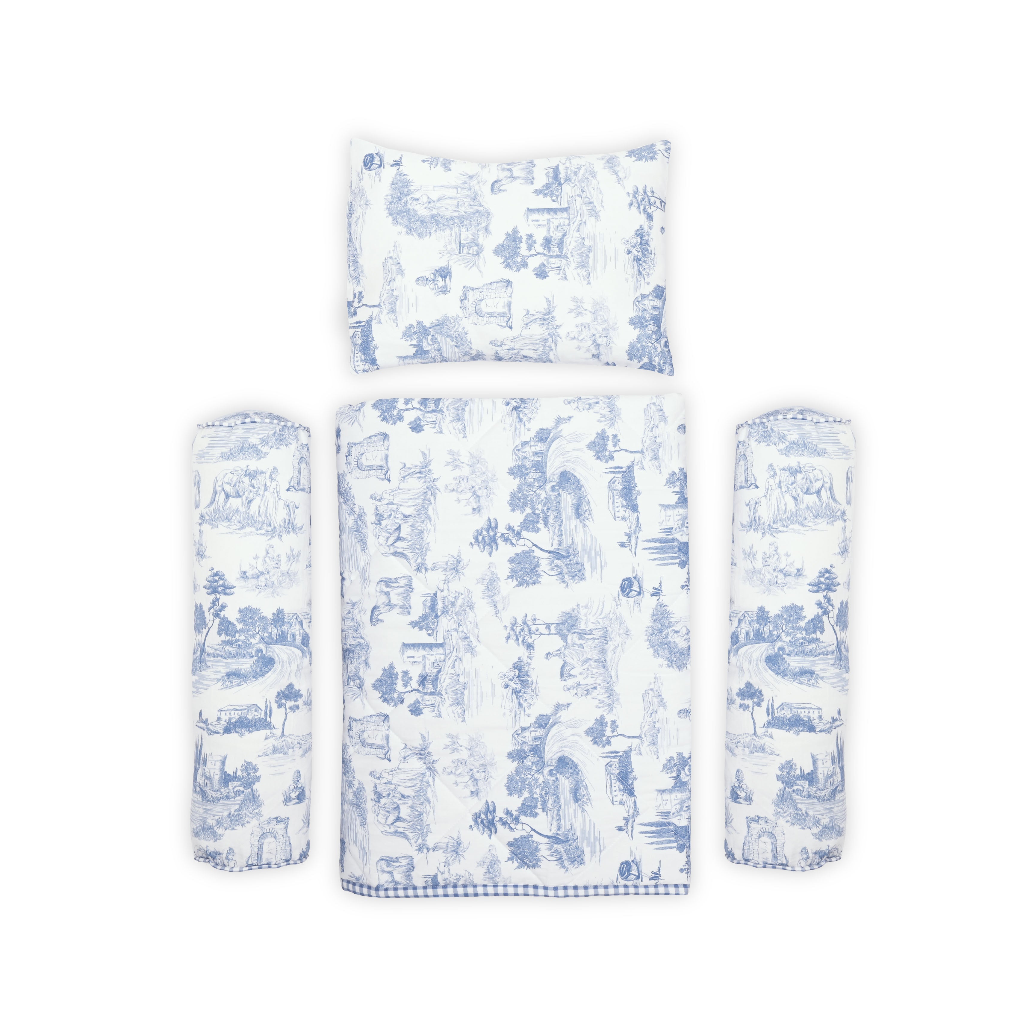 Blue Toile Crib Quilt — image 3