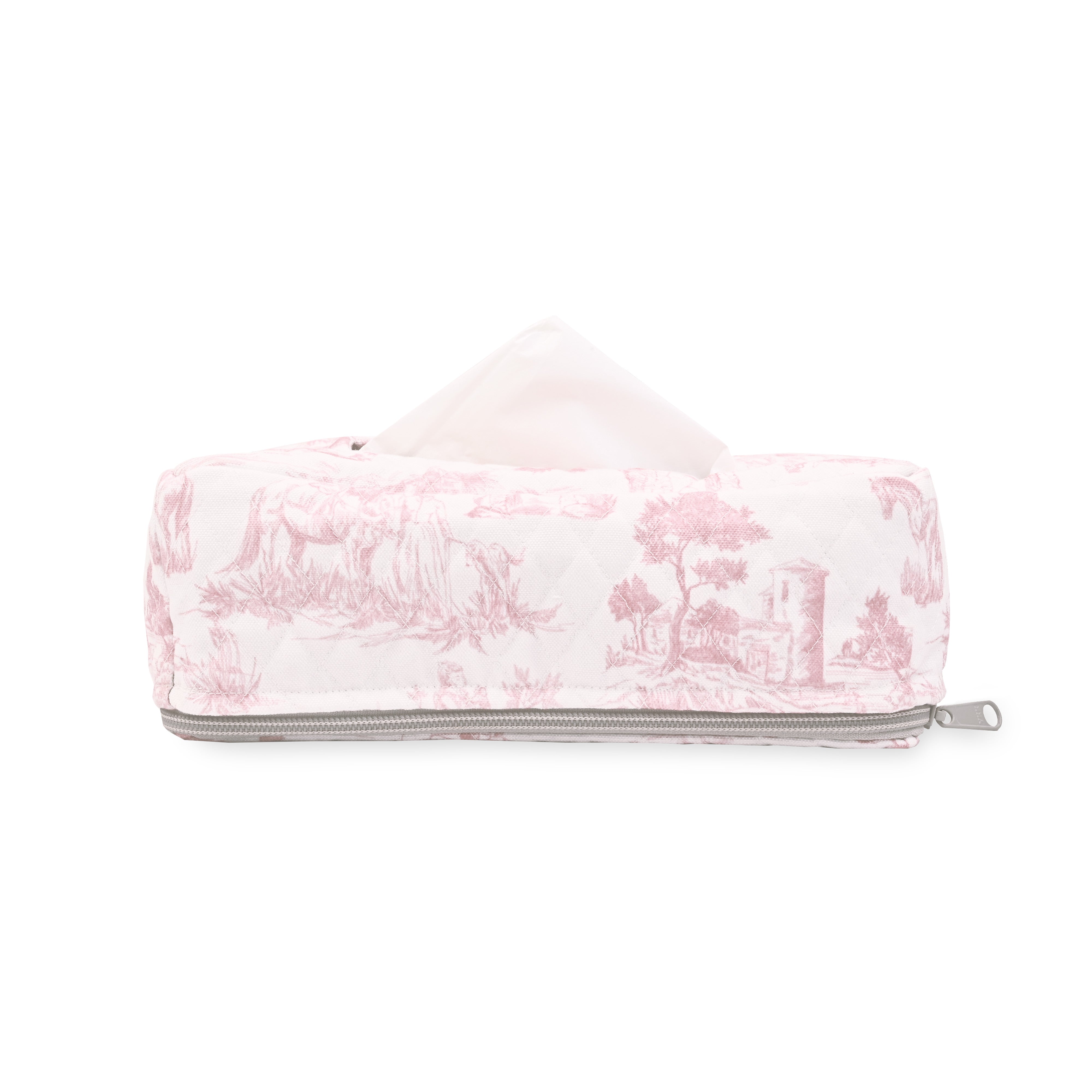 Pink Toile Tissue Box Cover
