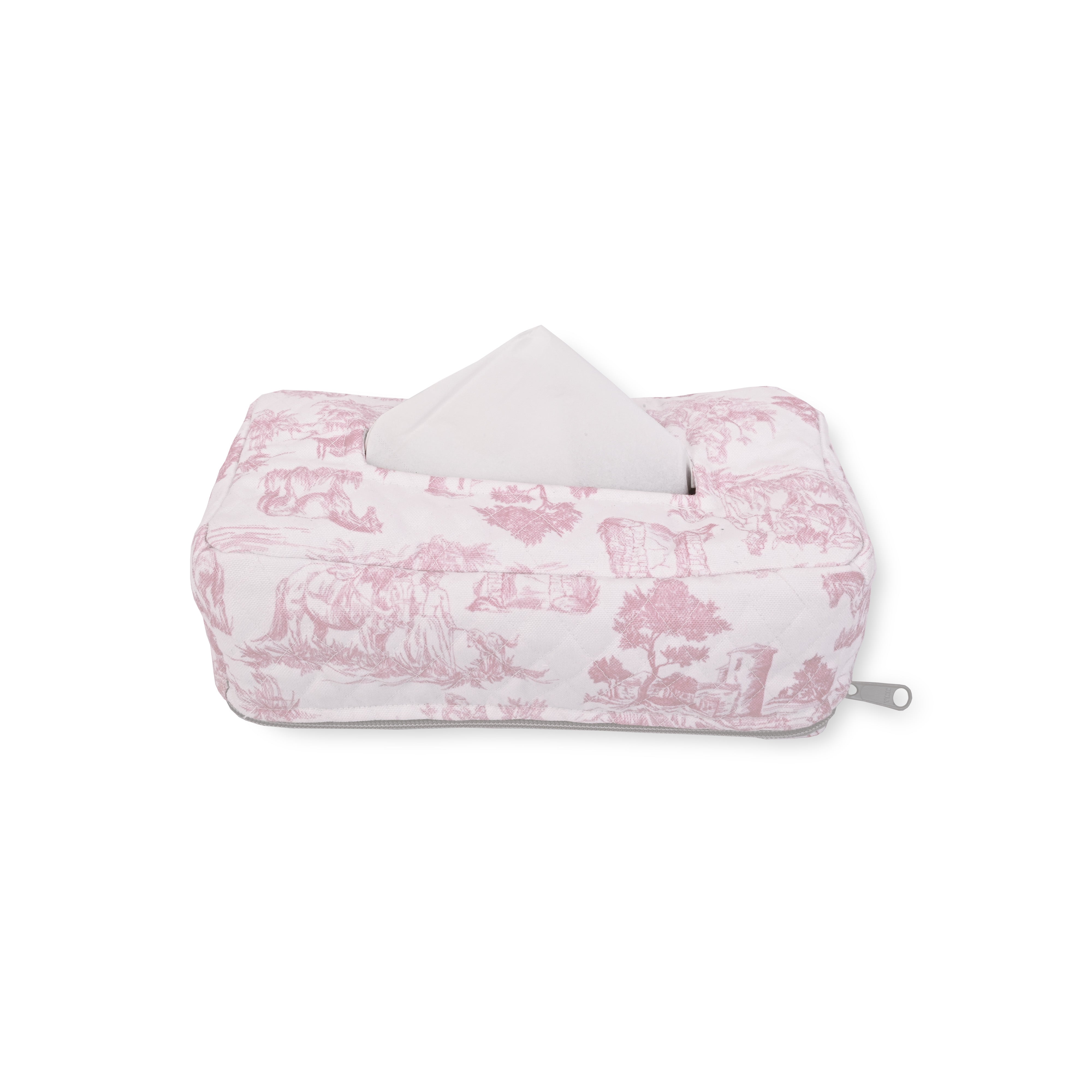 Pink Toile Tissue Box Cover